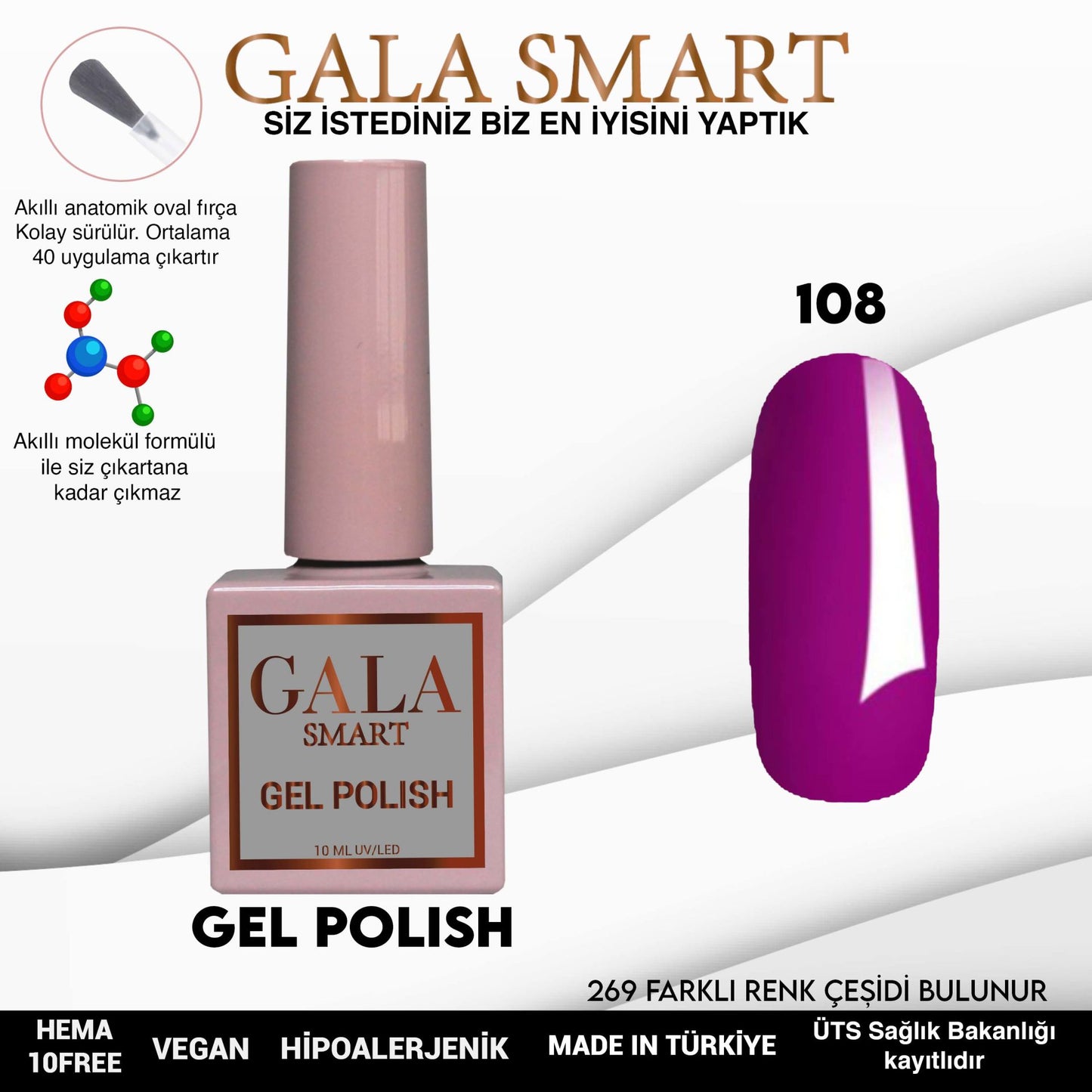 Gala Smart - Classic Kalıcı Oje - NO:108