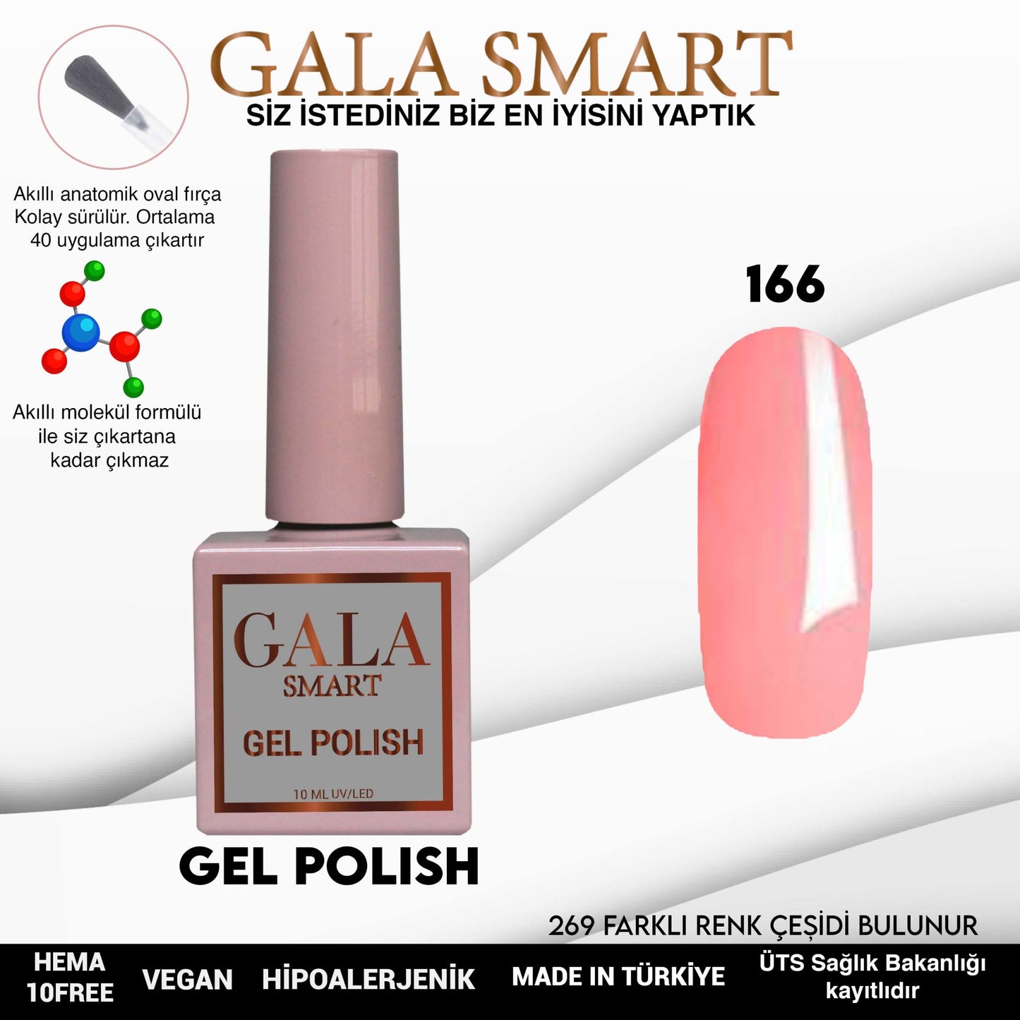 Gala Smart - Classic Kalıcı Oje - NO:166