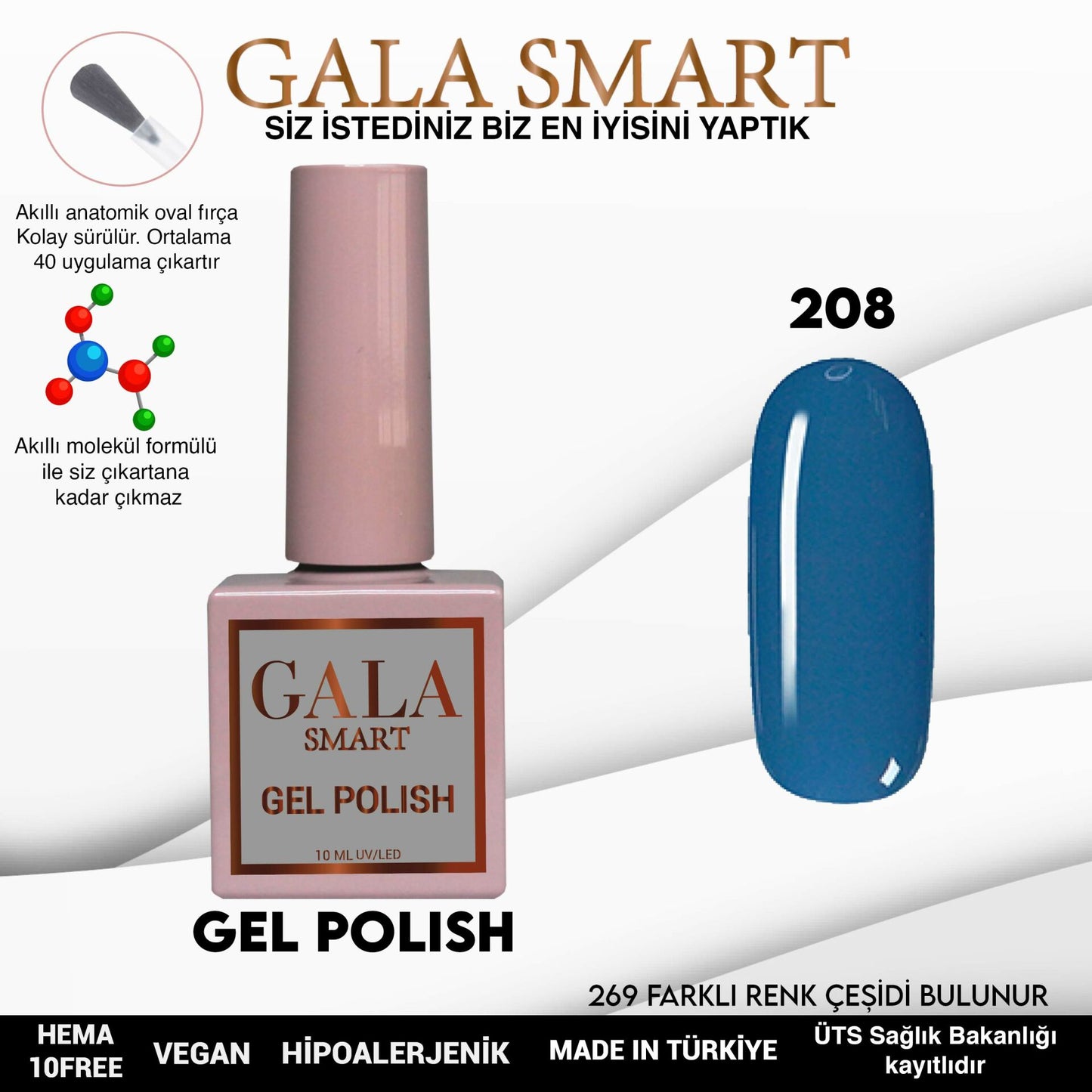 Gala Smart - Classic Kalıcı Oje - NO:208