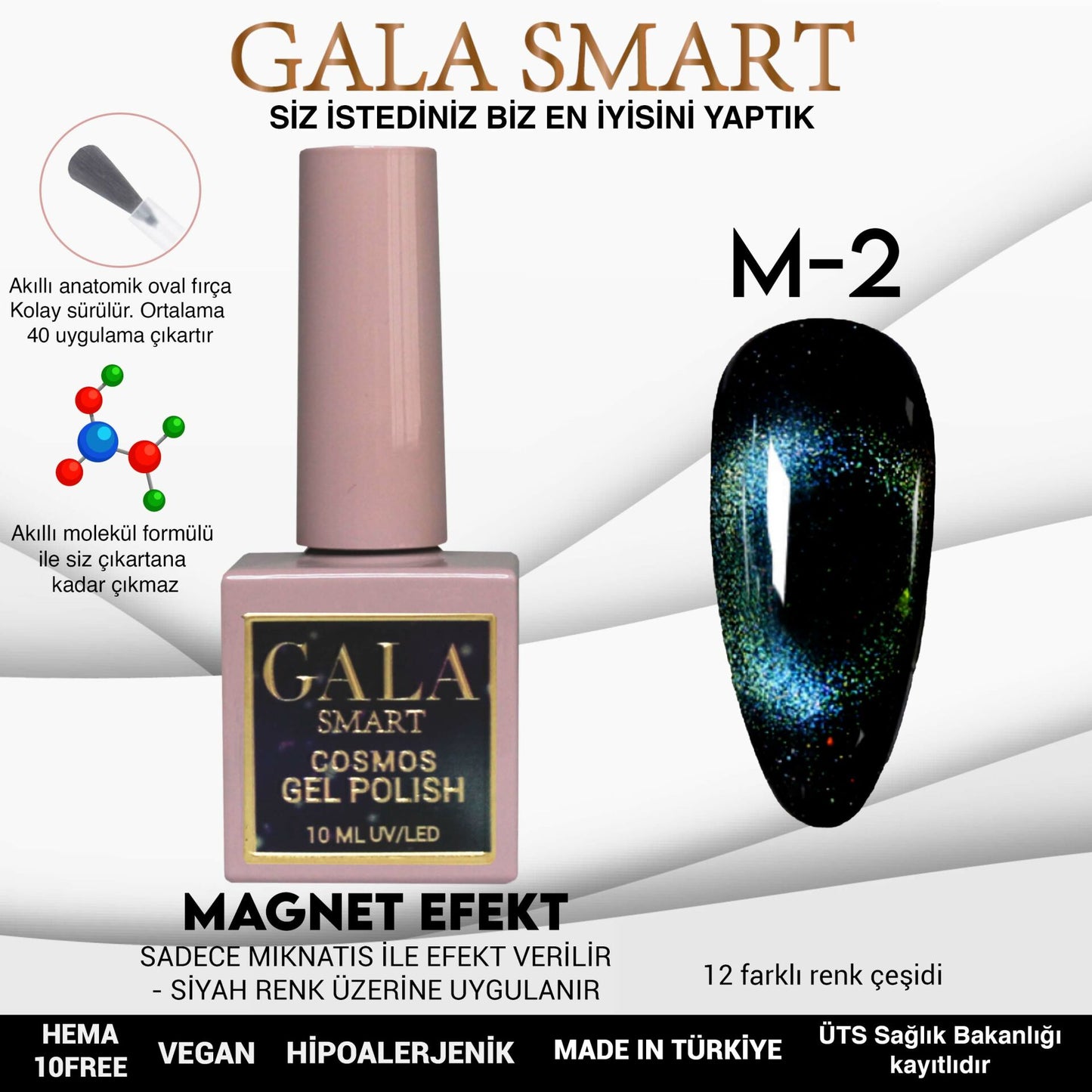Gala Smart - Cosmos Kedi Gözü Kalıcı Oje - M-2