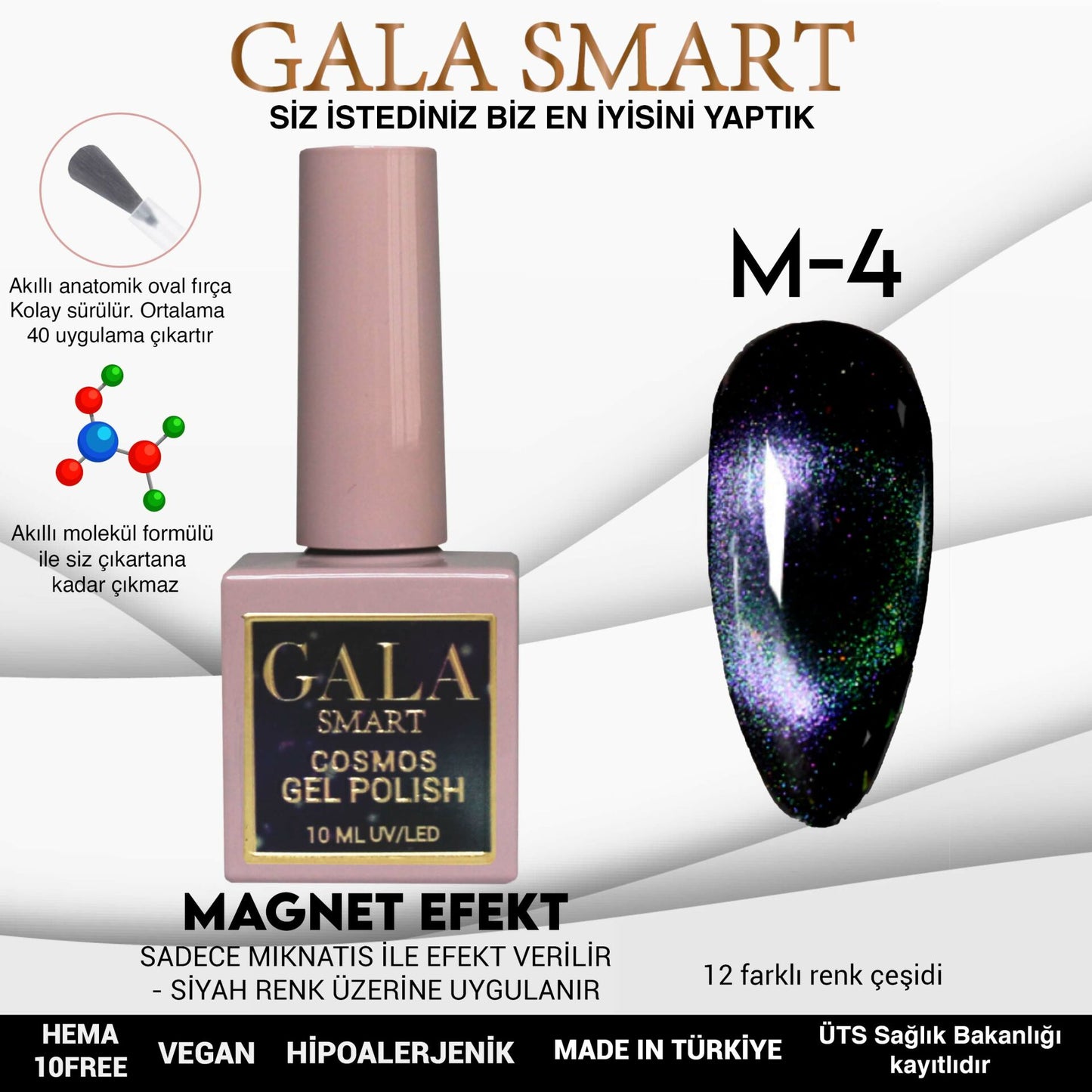 Gala Smart - Cosmos Kedi Gözü Kalıcı Oje - M-4