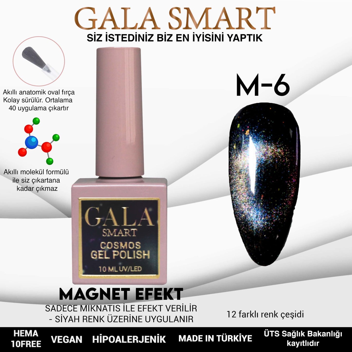 Gala Smart - Cosmos Kedi Gözü Kalıcı Oje - M6
