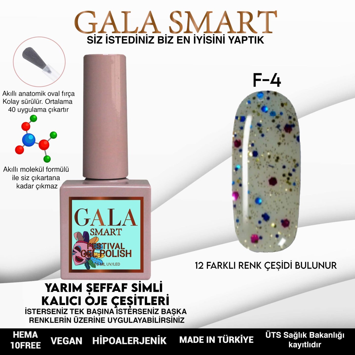 Gala Smart - Festival Kalıcı Oje - F4