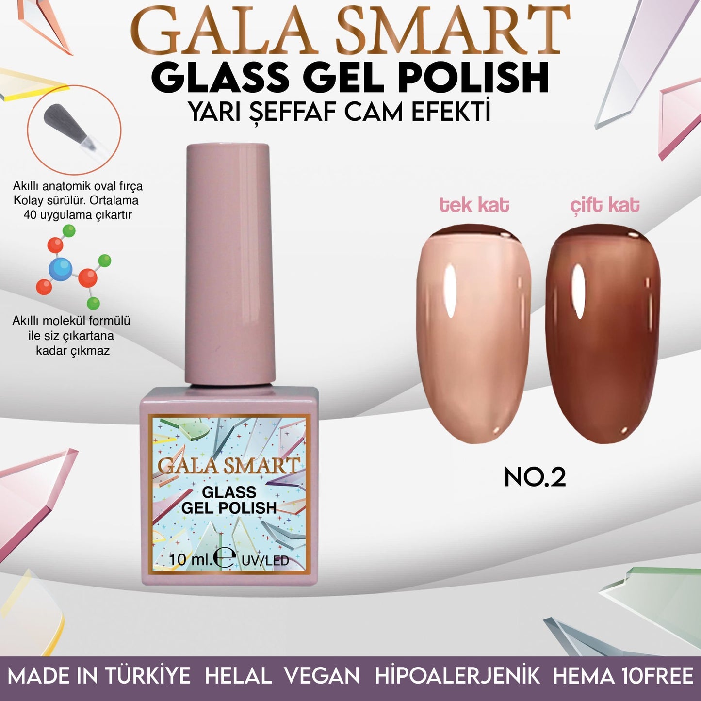 Glass Kalıcı Oje 10 mle NO:02
