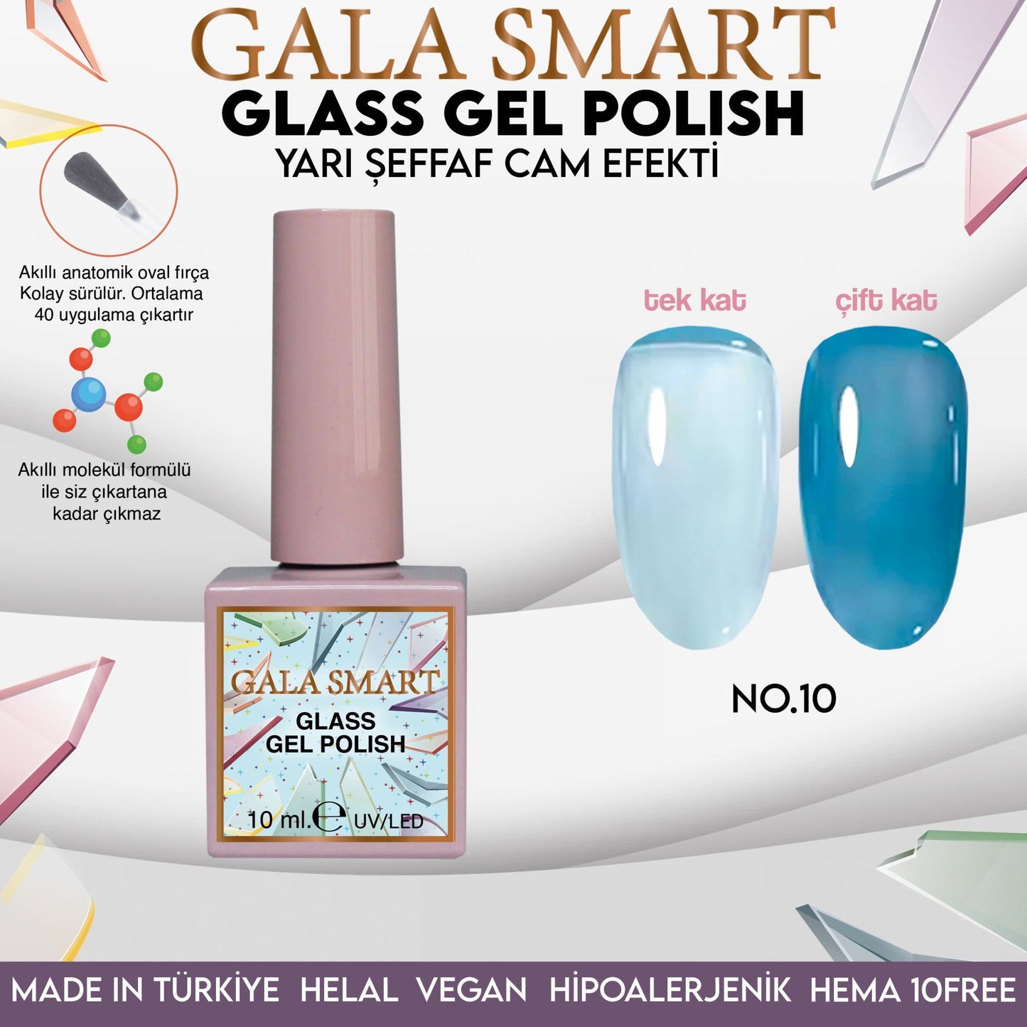 Glass Kalıcı Oje 10 mle NO:10