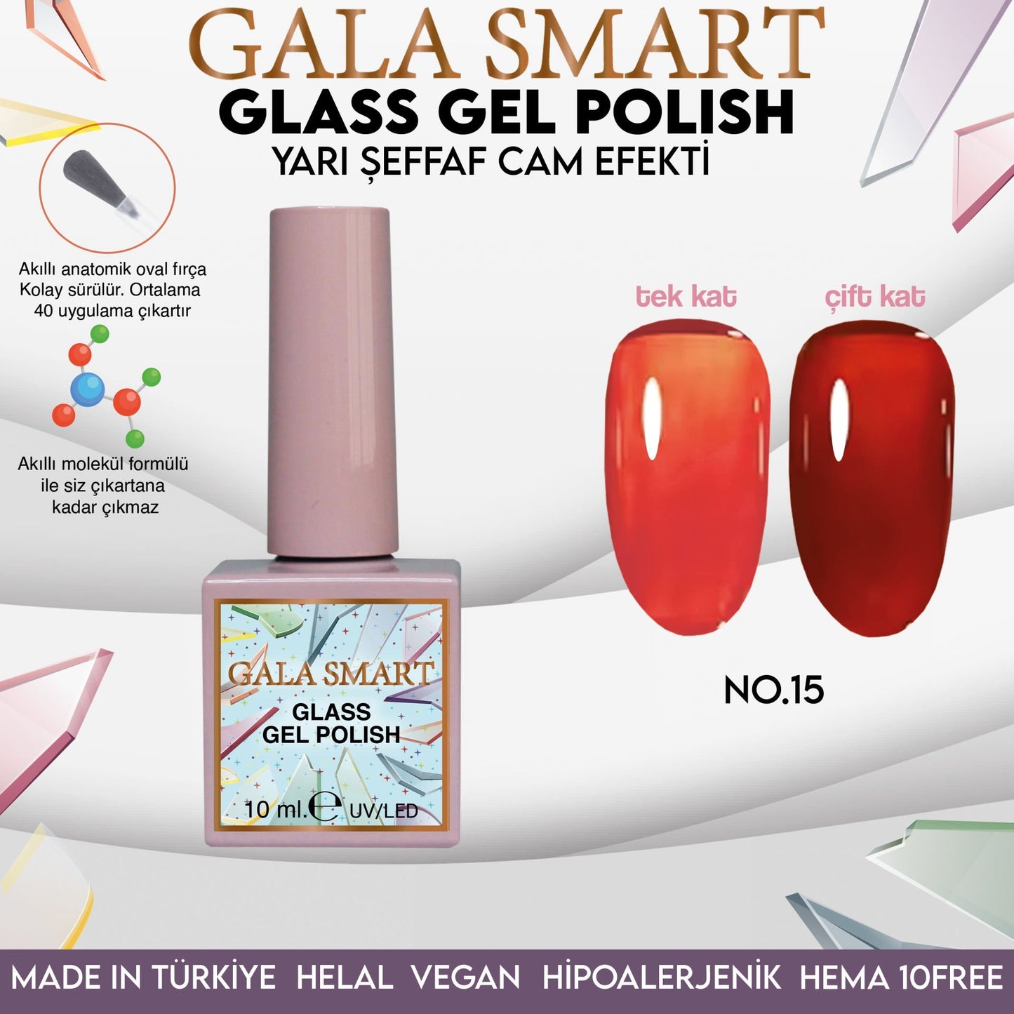 Glass Kalıcı Oje 10 mle NO:15