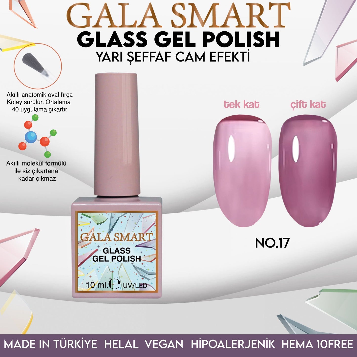 Glass Kalıcı Oje 10 mle NO:17