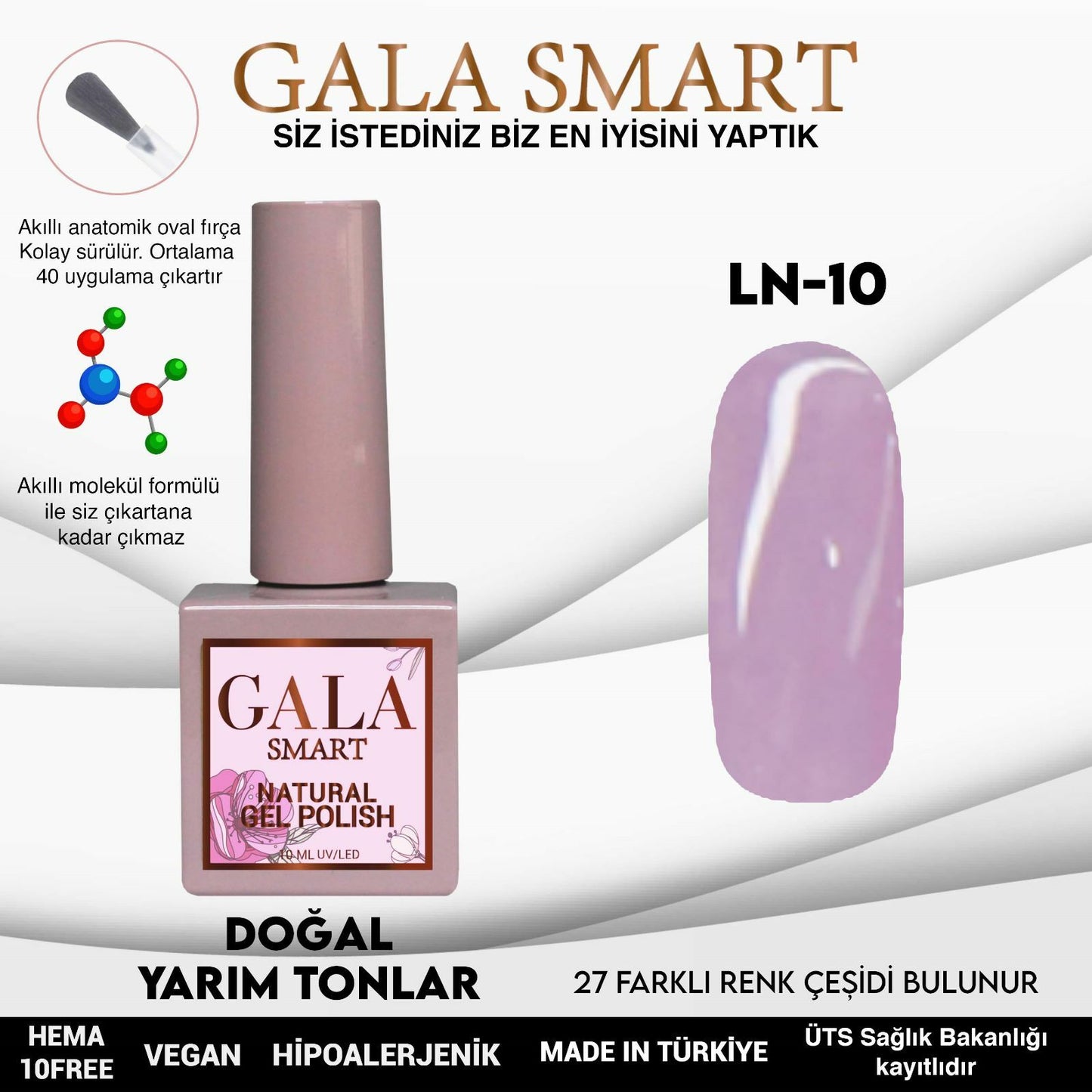 Gala Smart Natural Kalıcı Oje 10 mle LN10