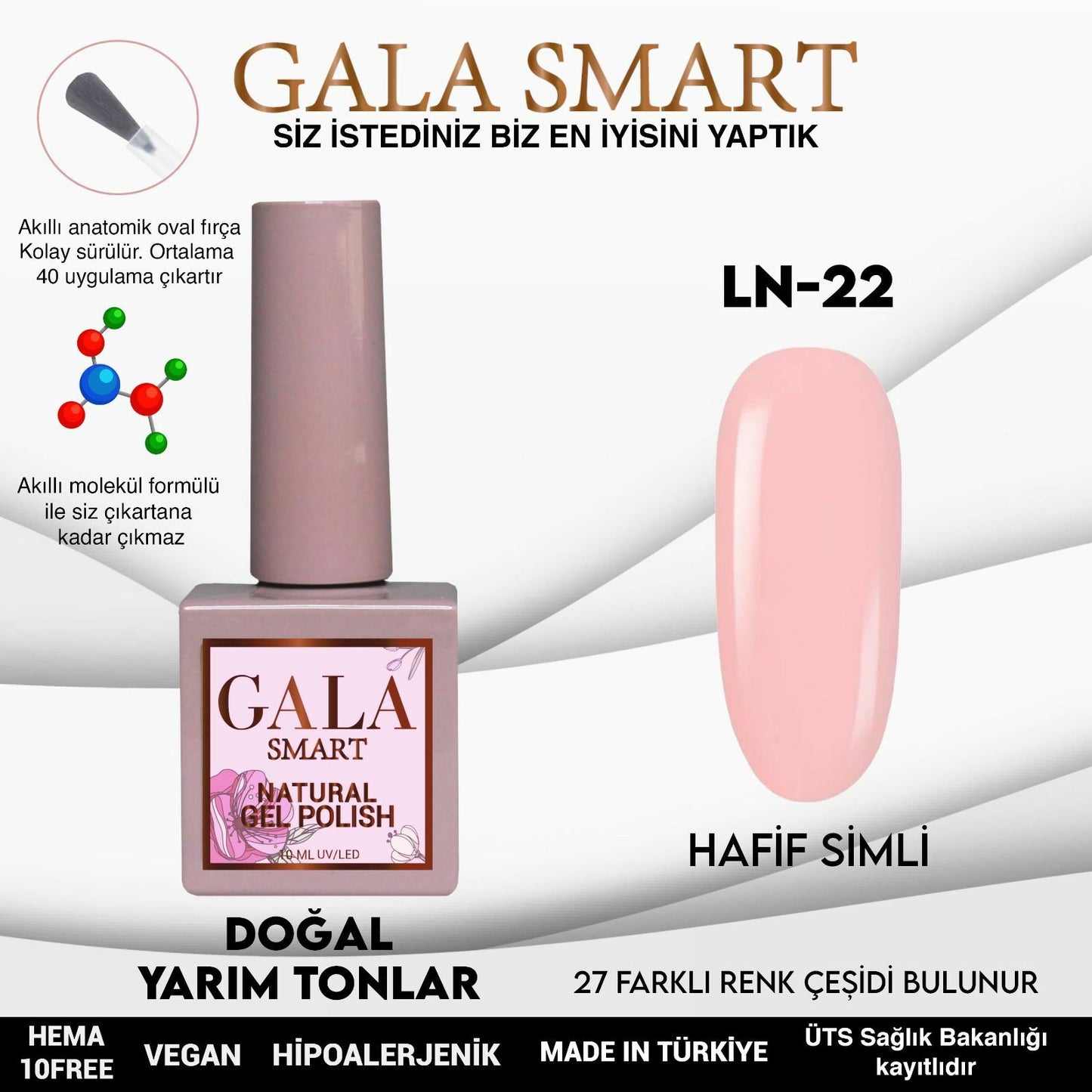 Gala Smart Natural Kalıcı Oje 10 mle LN22