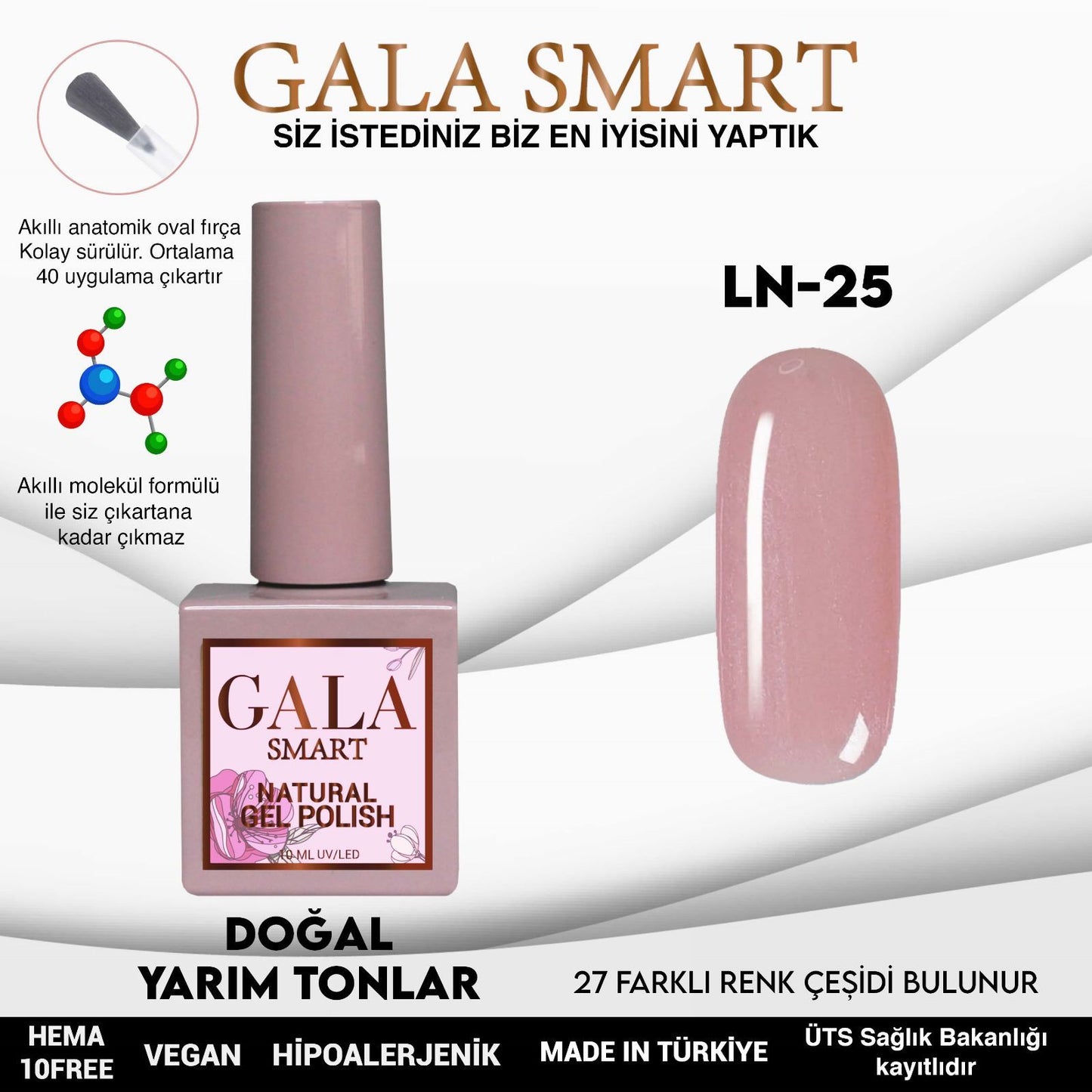 Gala Smart Natural Kalıcı Oje 10 mle LN25
