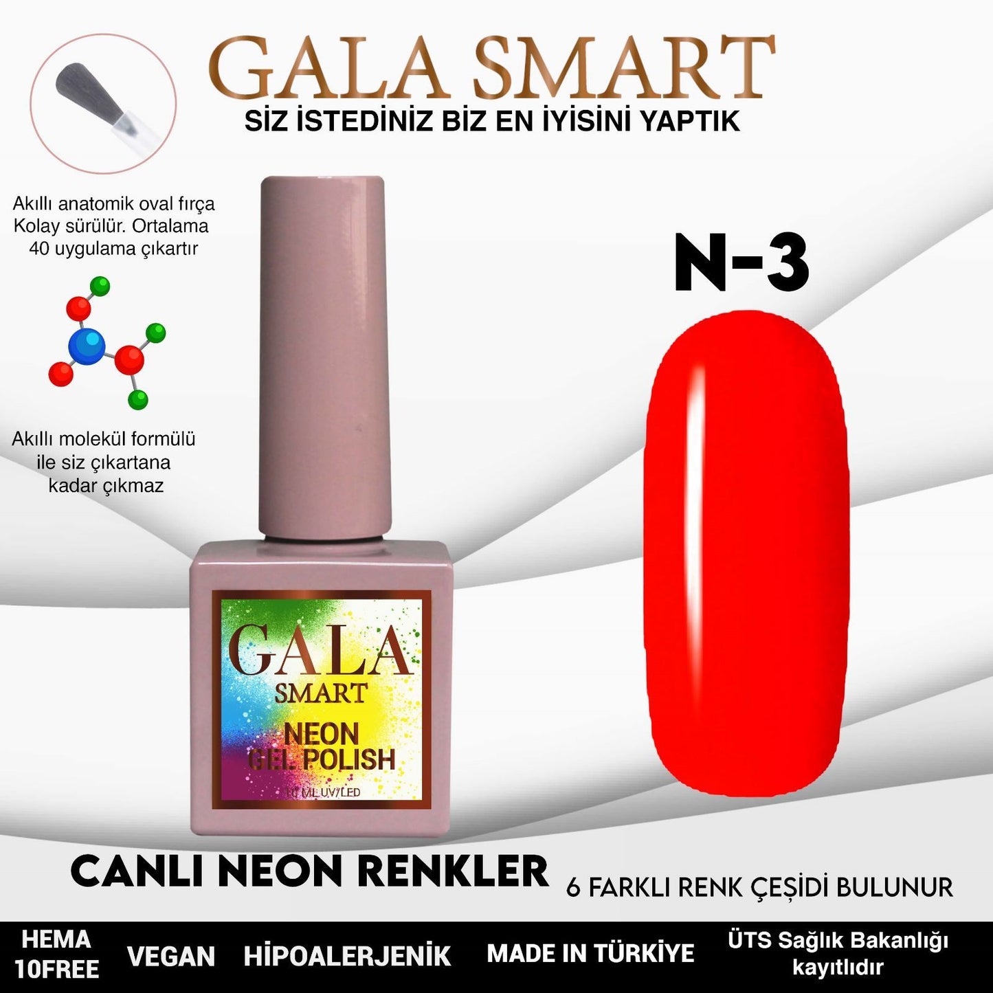 Gala Smart - Neon Kalıcı Oje - N-3