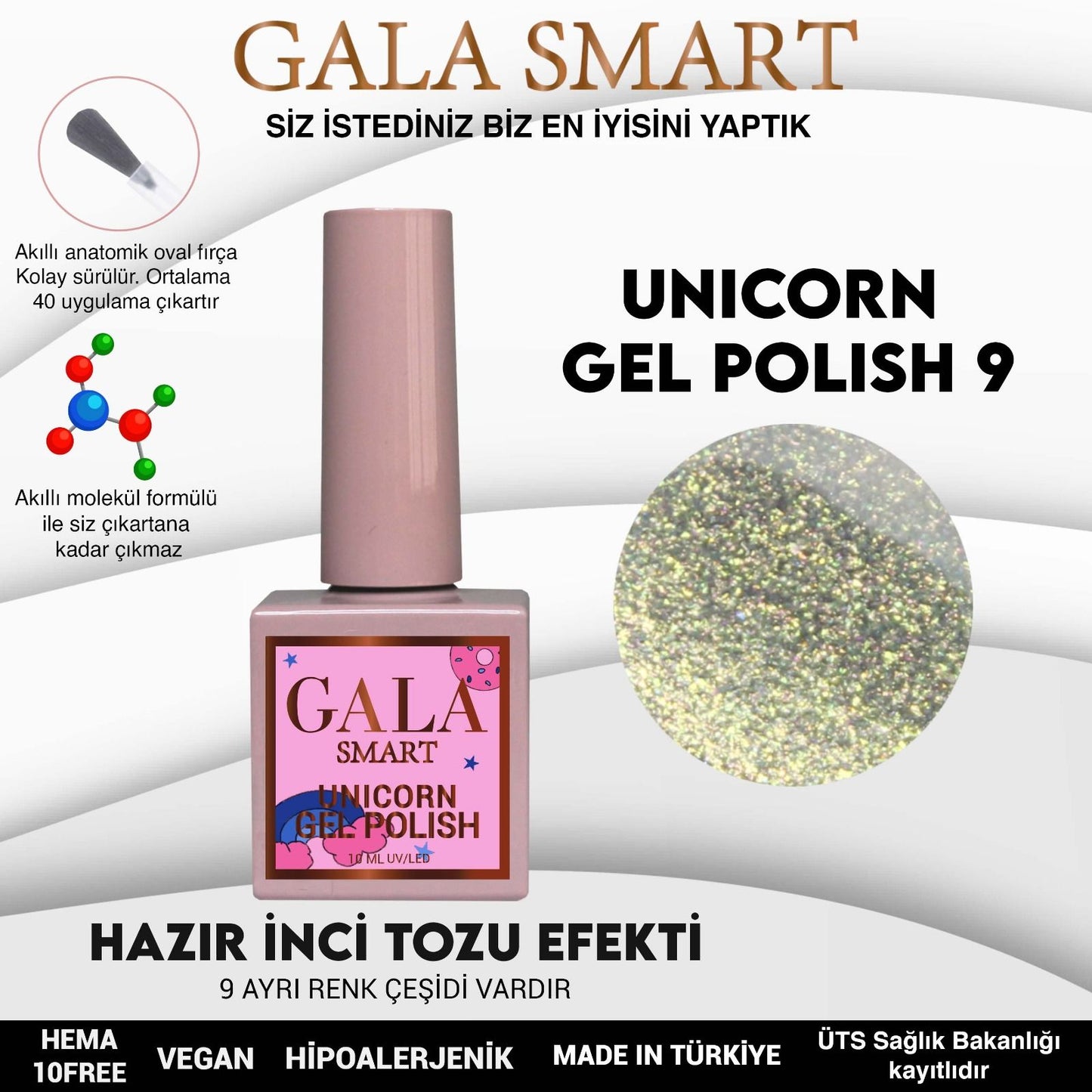 Gala Smart - Unicorn Kalıcı Oje - U9
