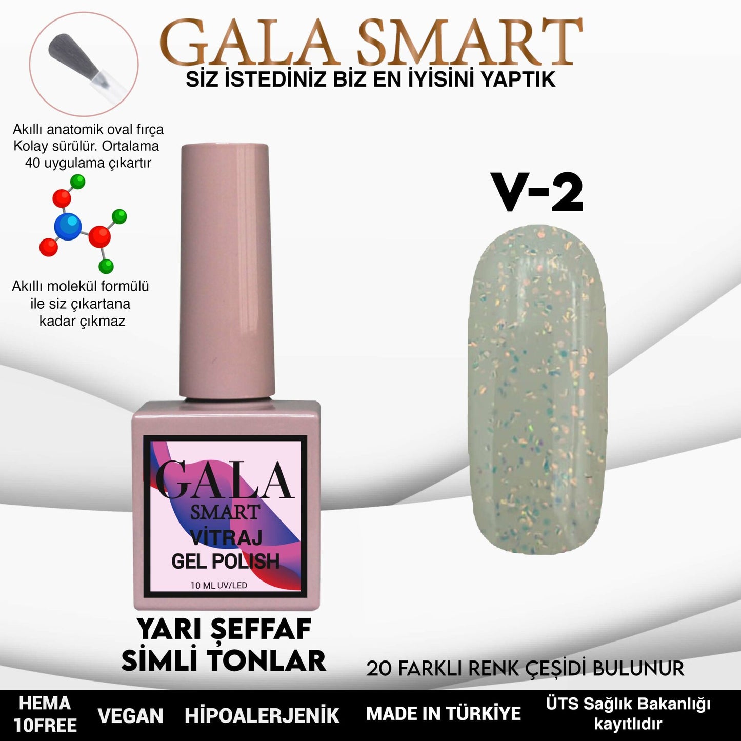 Gala Smart - Vitraj Kalıcı Oje - V2