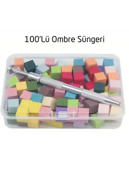 HKTIRNAK Ombre Sünger 100'lü – Kanca Aparatlı