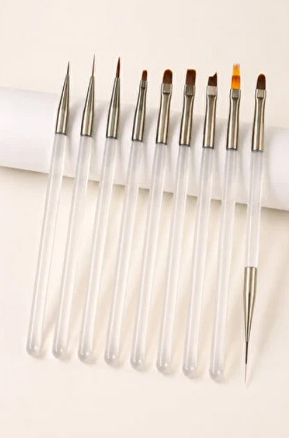 QNAIL 10'lu Çift Taraflı Jel ve Nail Art Fırça Seti