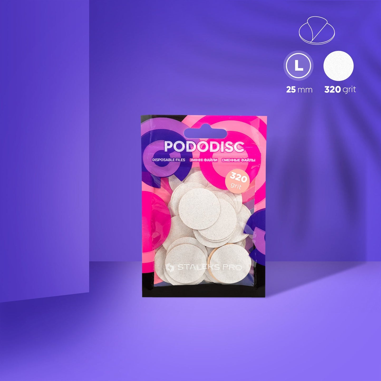 STALEKS Expert Pododisc L Yapışkan Zımpara 320 Grit 25 mm 50'li