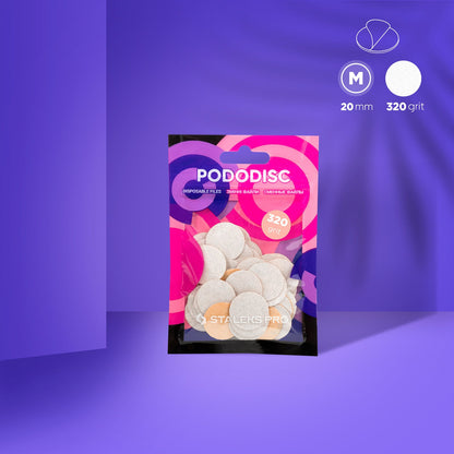 STALEKS Expert Pododisc M Yapışkan Zımpara 320 Grit 20 mm 50'li