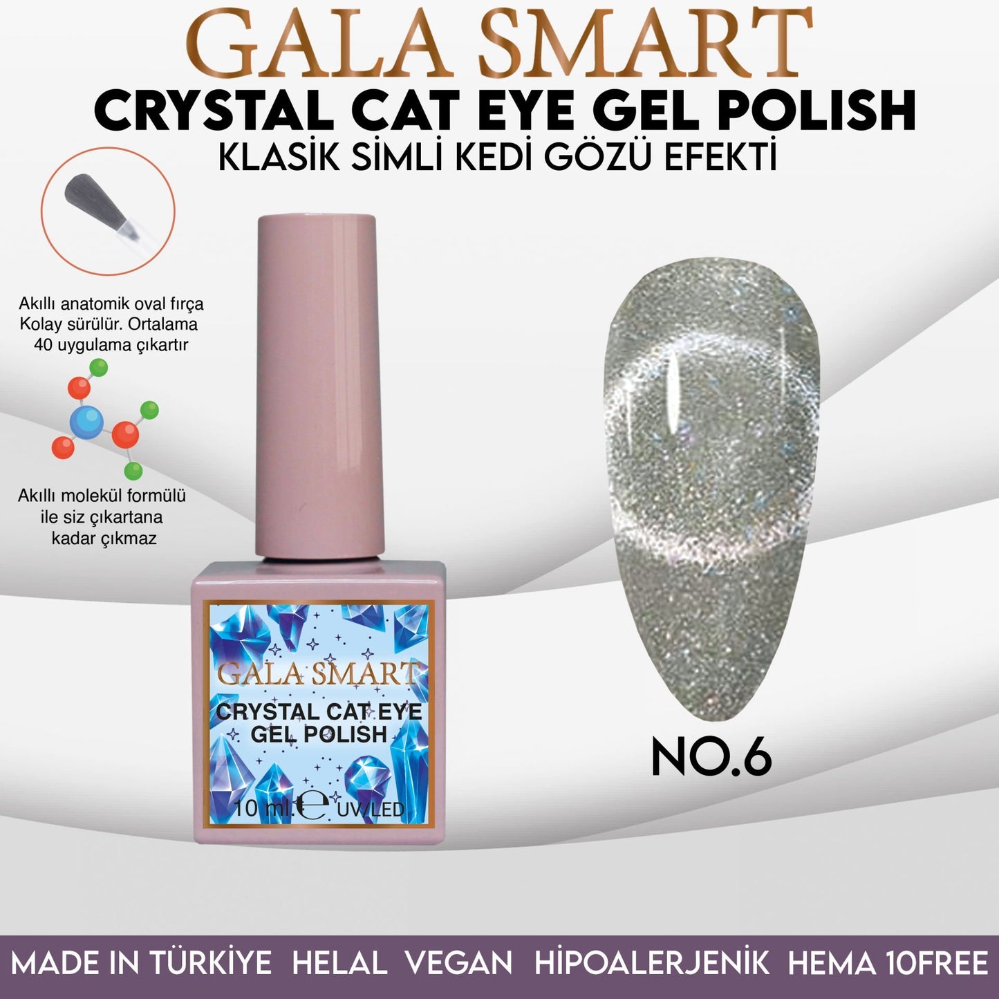 Crystal Cat Eye Gel Polish  10 ML NO:06
