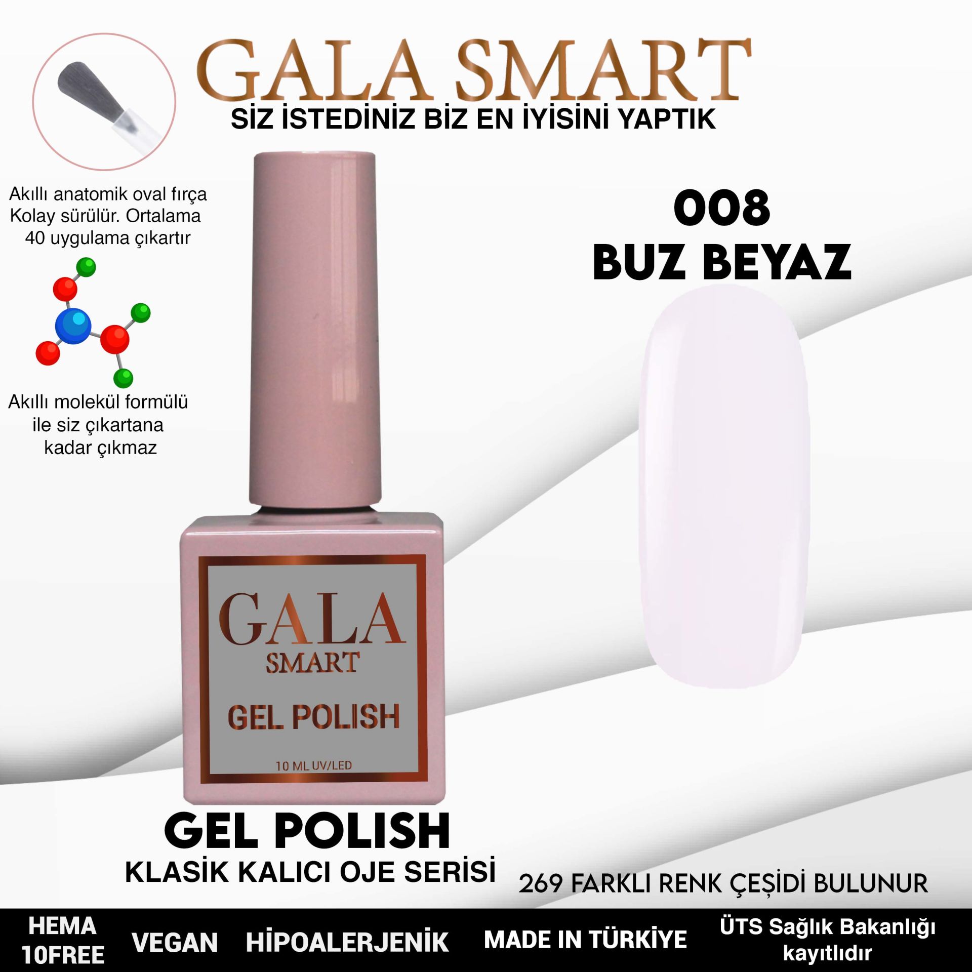 Gala Smart - Classic Kalıcı Oje- NO:008