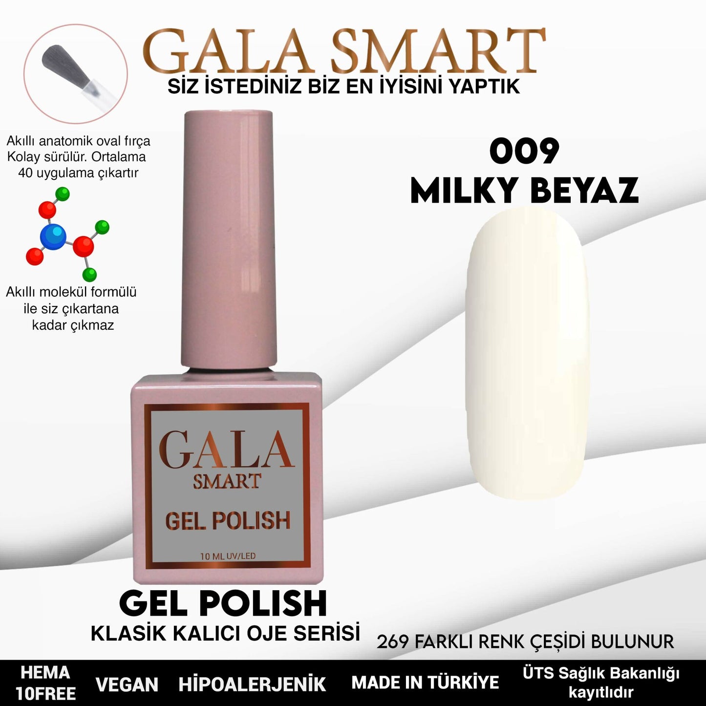 Gala Smart - Classic Kalıcı Oje- NO:009