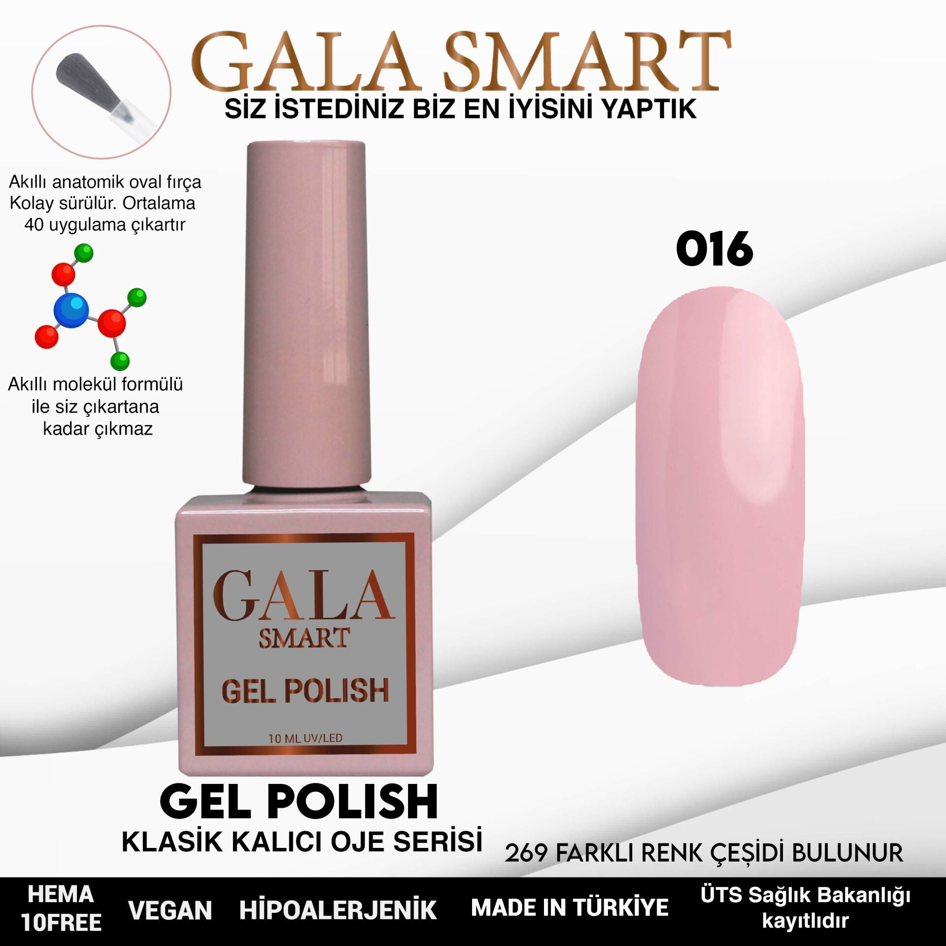 Gala Smart - Classic Kalıcı Oje - NO:016