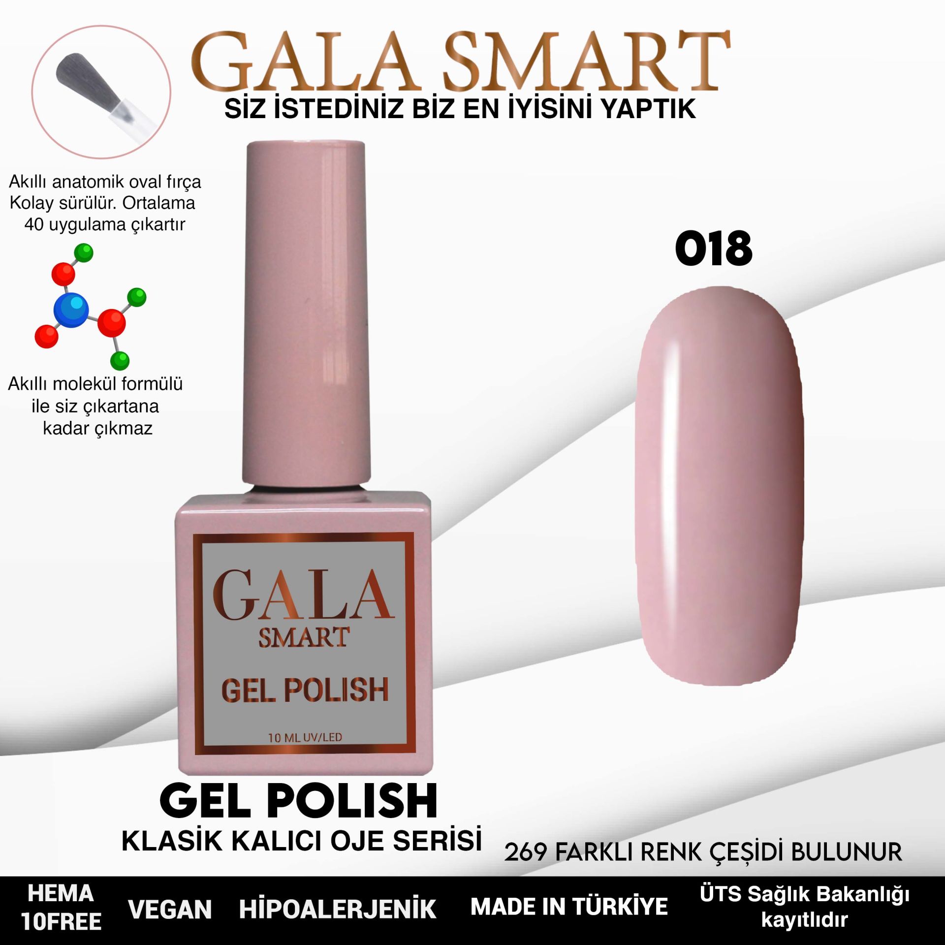 Gala Smart - Classic Kalıcı Oje - NO:018