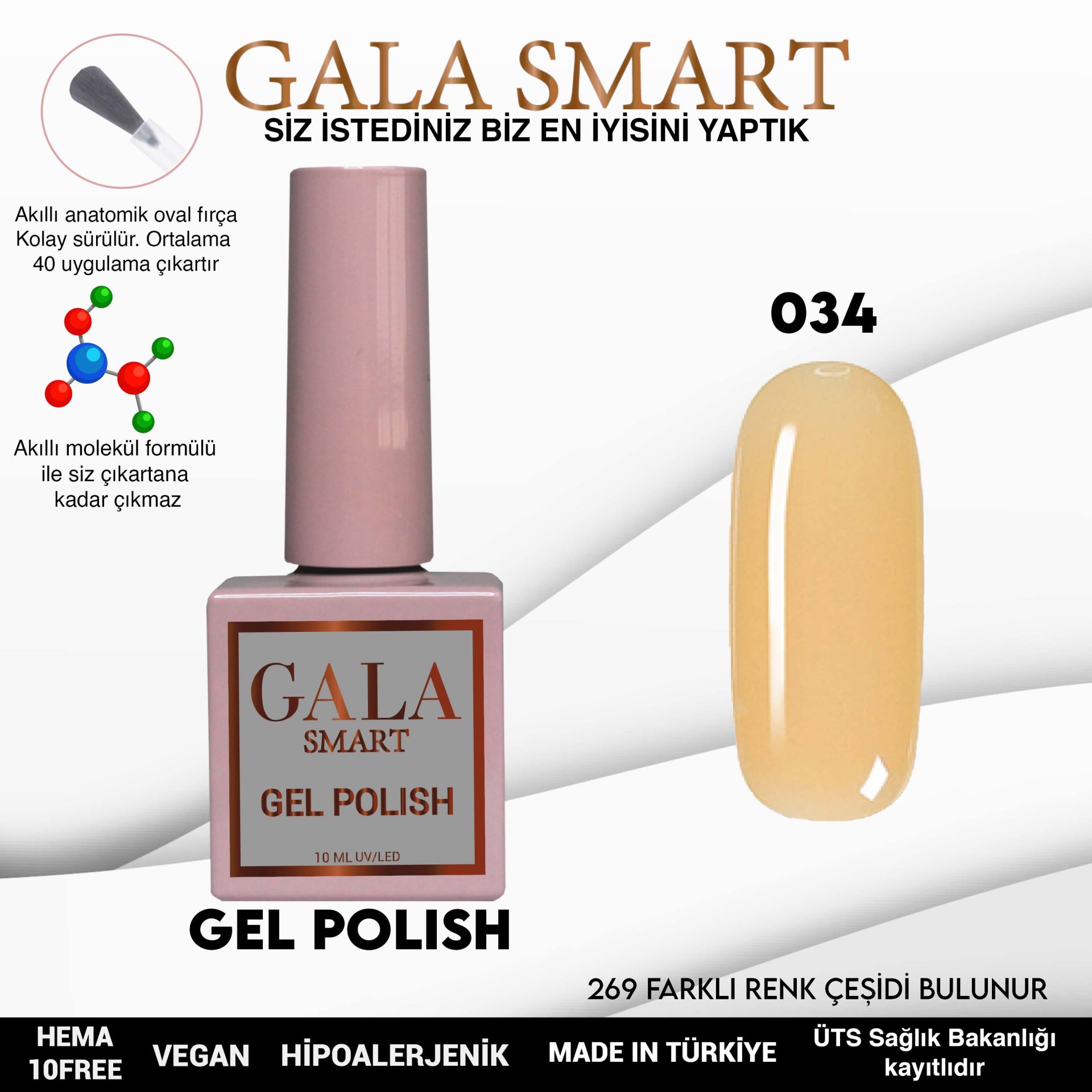 Gala Smart - Classic Kalıcı Oje - NO:034