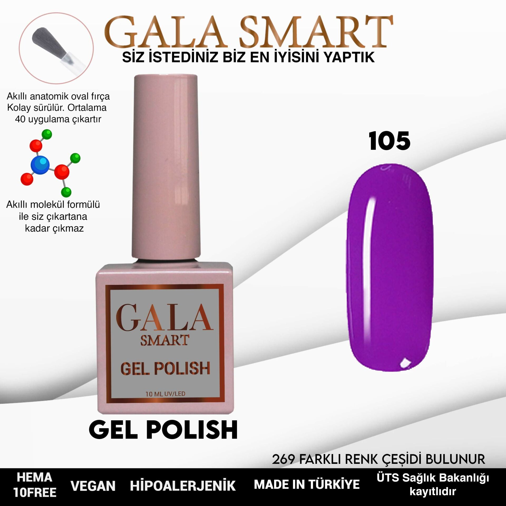 Gala Smart - Classic Kalıcı Oje - NO:105