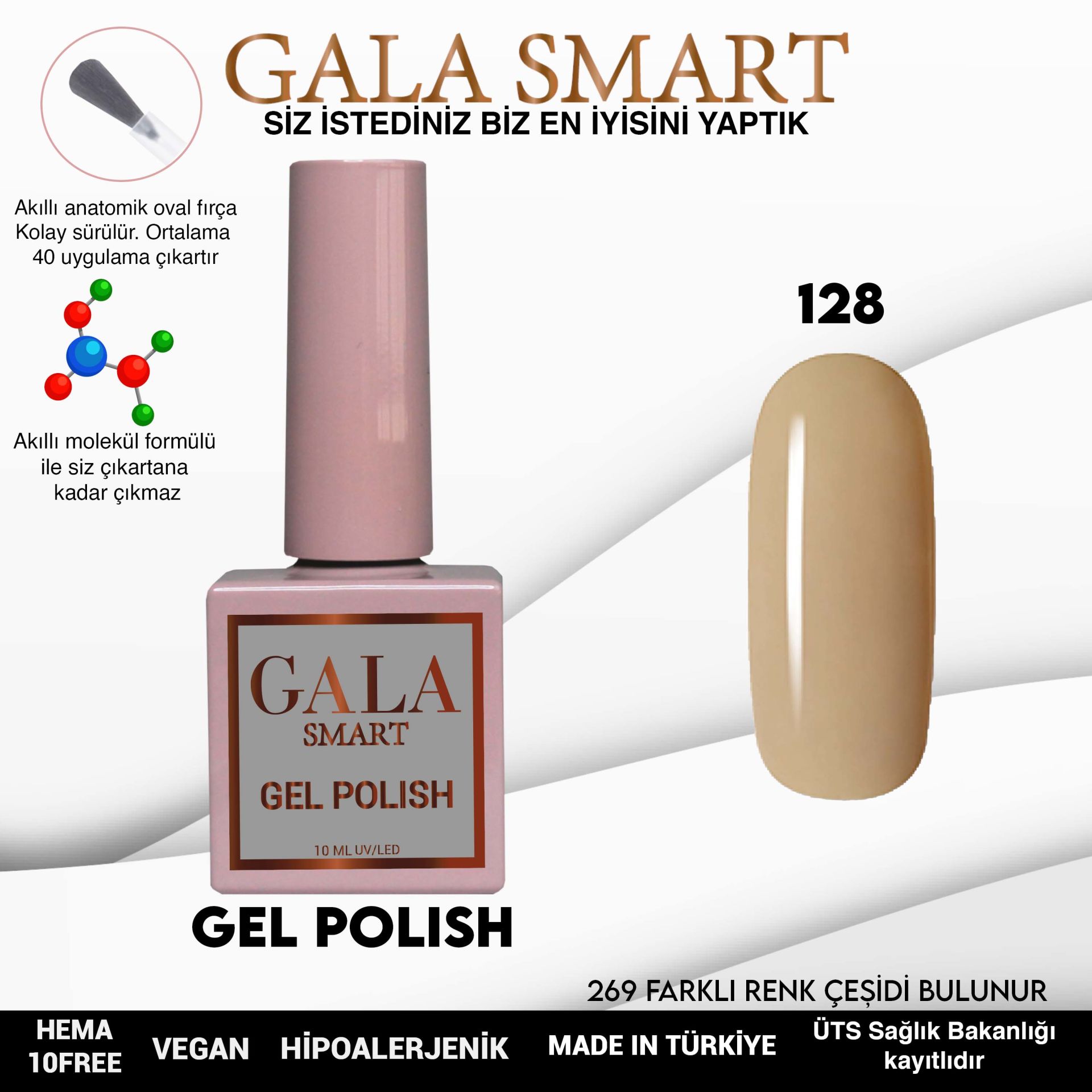 Gala Smart - Classic Kalıcı Oje - NO:128