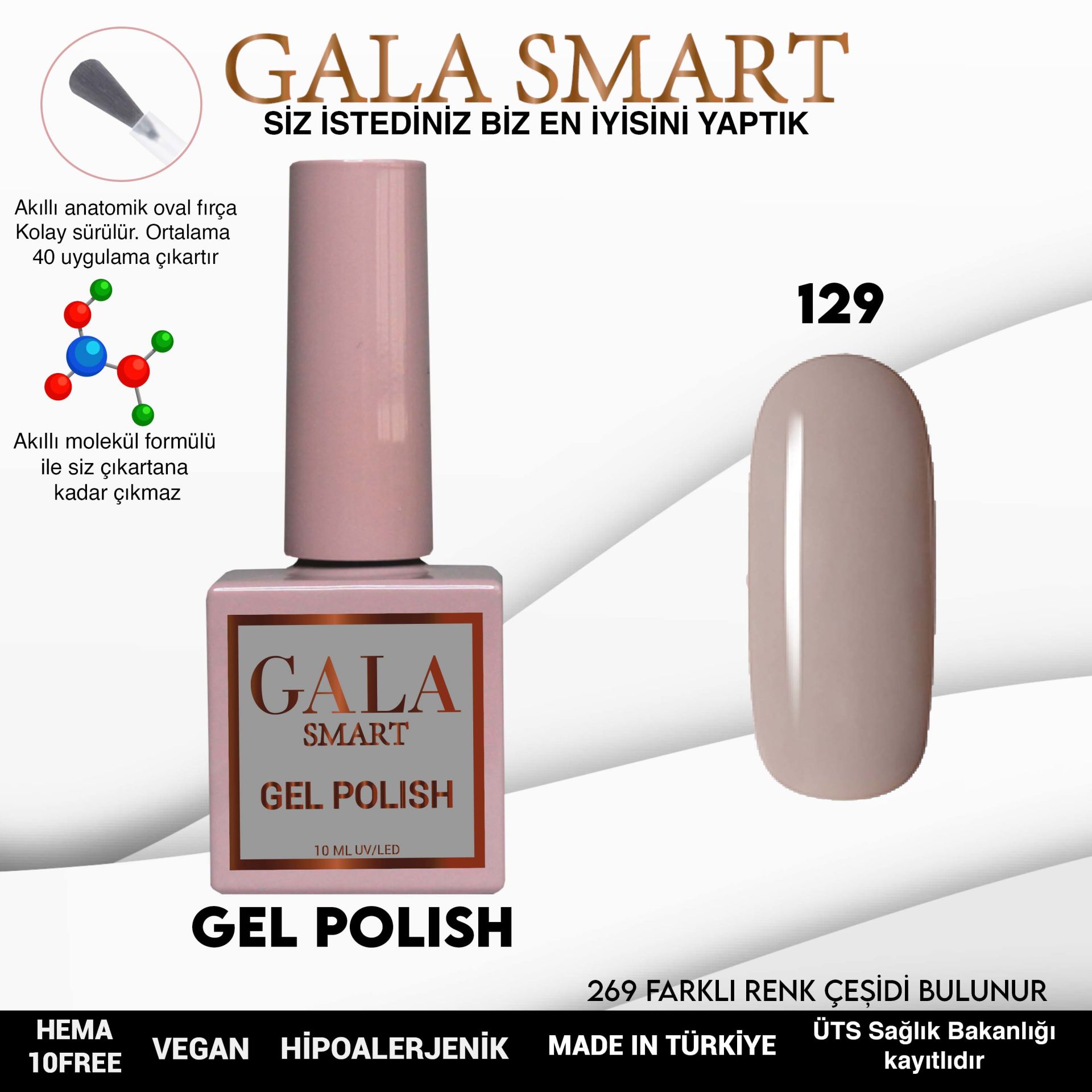 Gala Smart - Classic Kalıcı Oje - NO:129