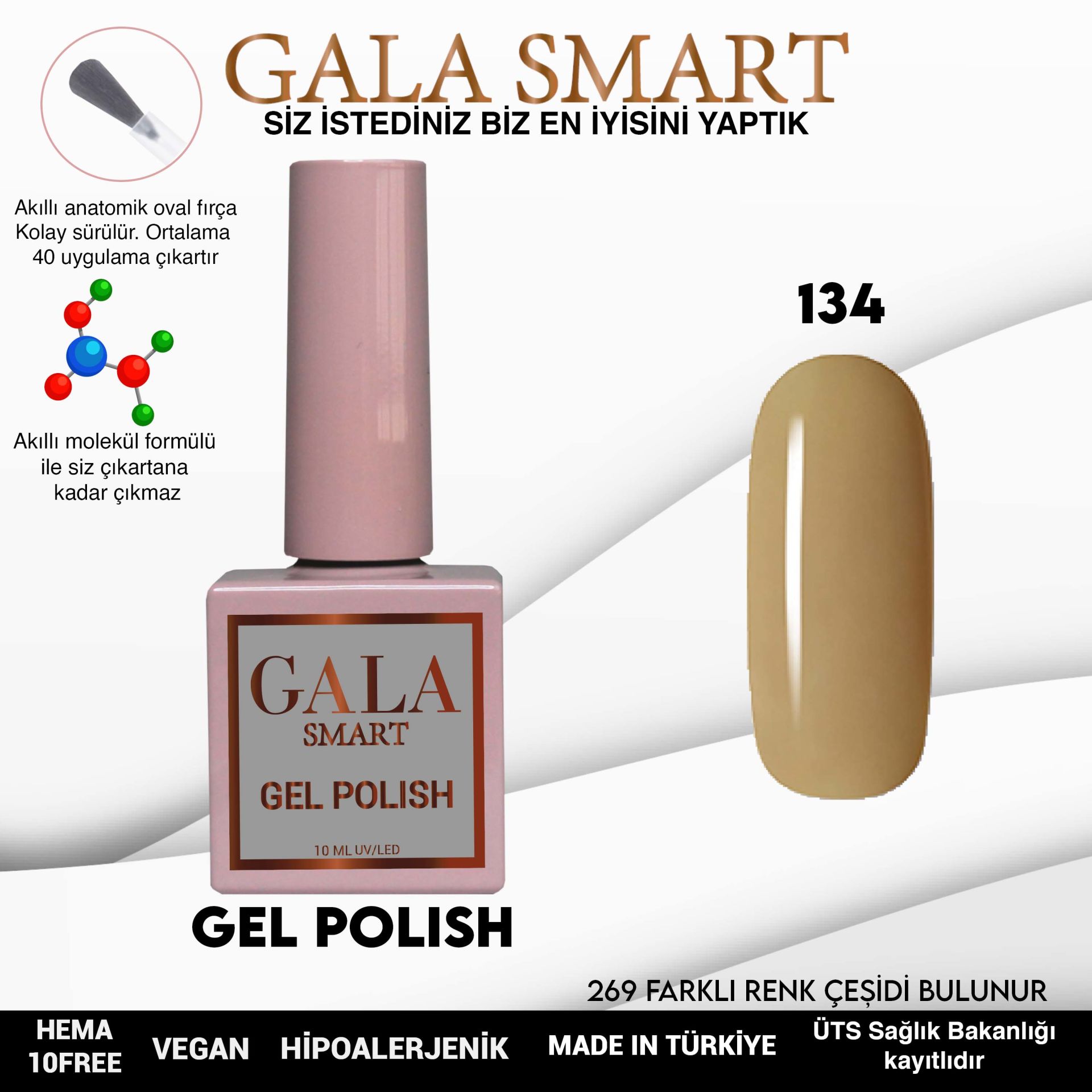 Gala Smart - Classic Kalıcı Oje - NO:134