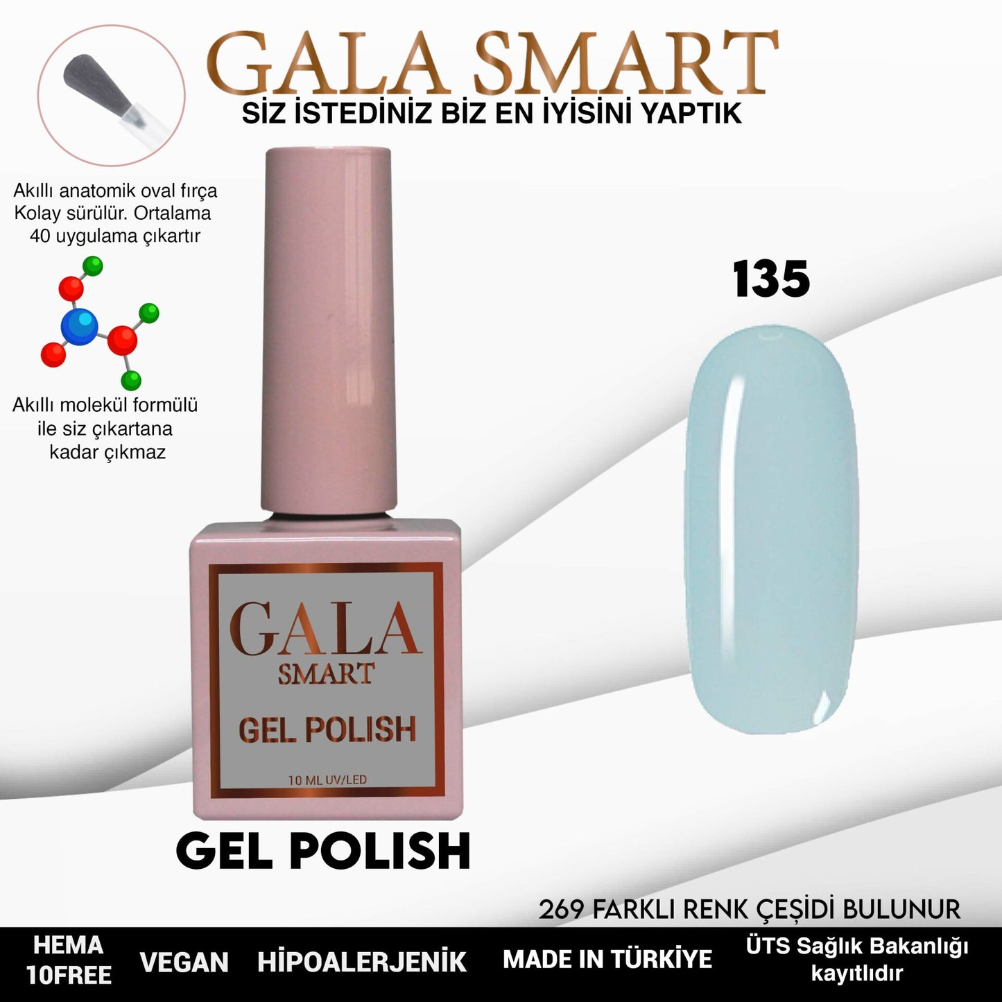 Gala Smart - Classic Kalıcı Oje - NO:135