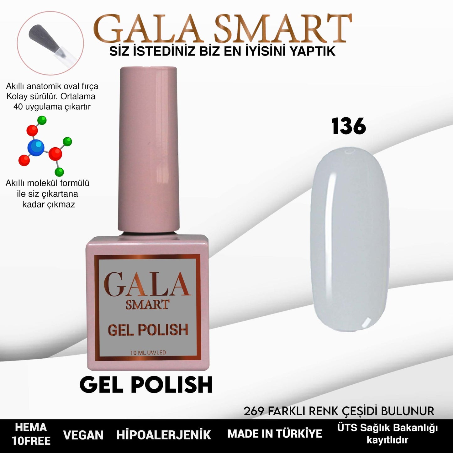 Gala Smart - Classic Kalıcı Oje - NO:136