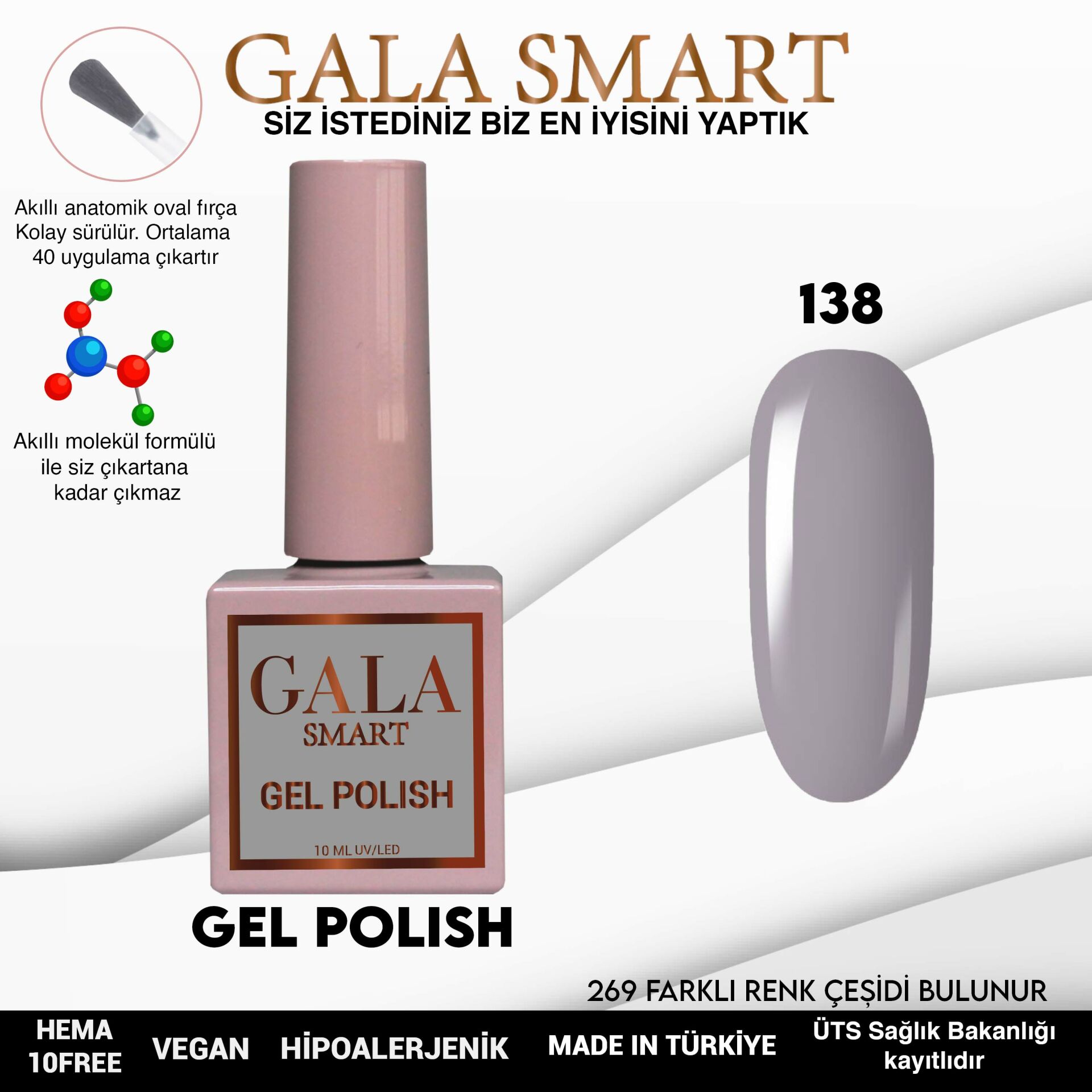 Gala Smart - Classic Kalıcı Oje - NO:138