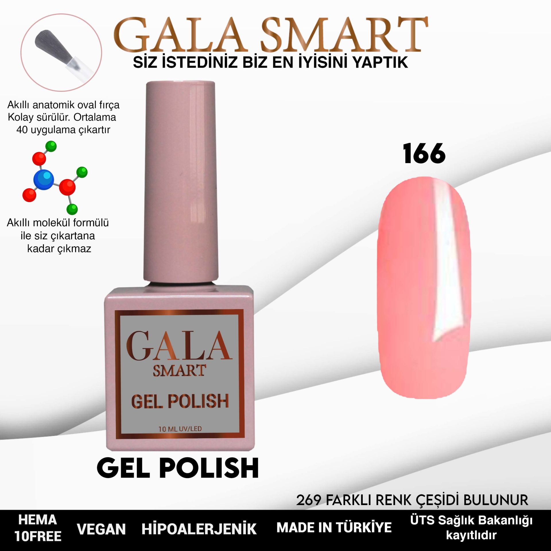 Gala Smart - Classic Kalıcı Oje - NO:166