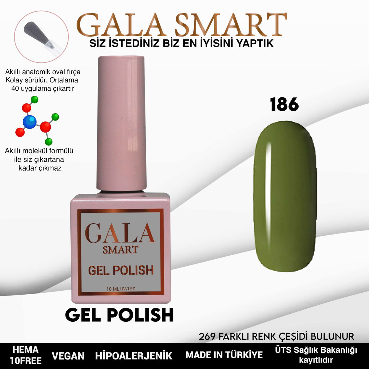 Gala Smart - Classic Kalıcı Oje - NO:186