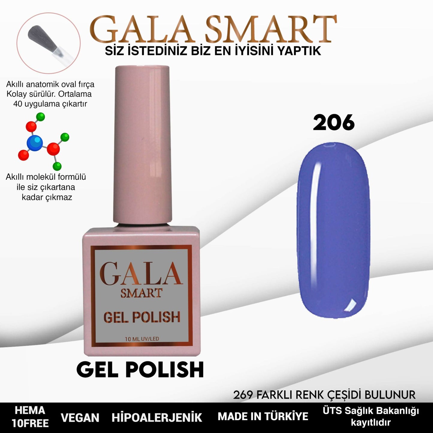 Gala Smart - Classic Kalıcı Oje - NO:206