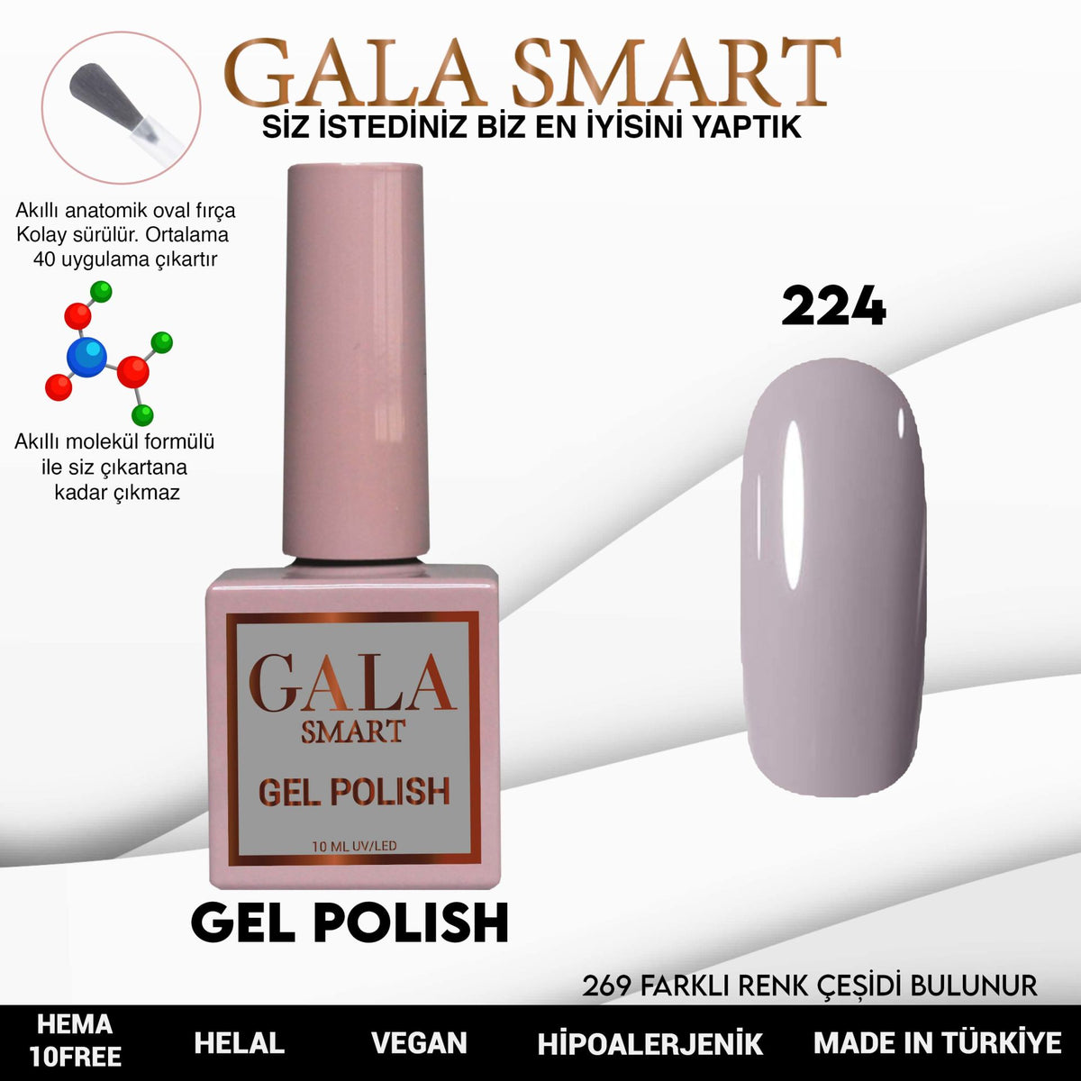 Gala Smart - Classic Kalıcı Oje - NO:224