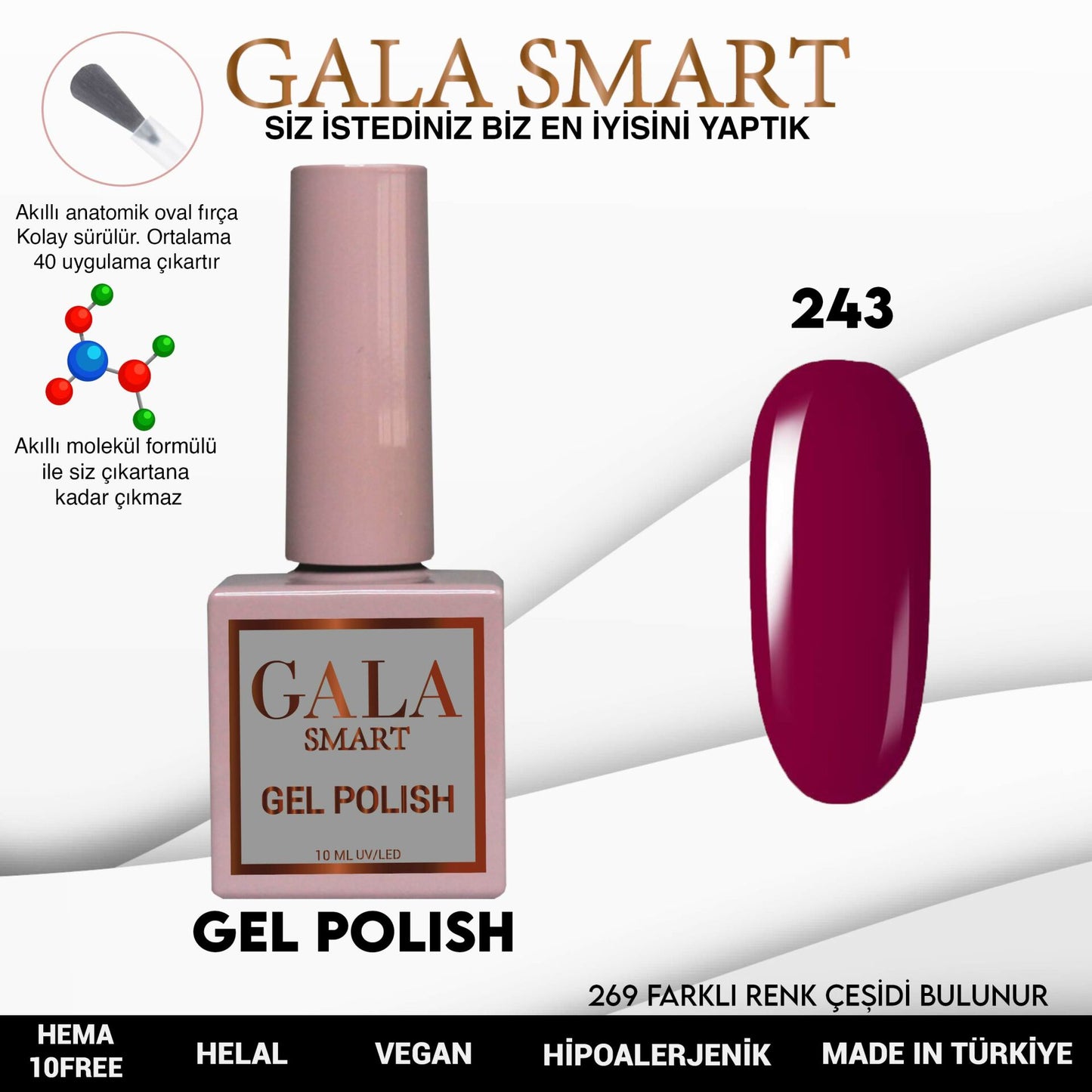 Gala Smart - Classic Kalıcı Oje -  NO:243