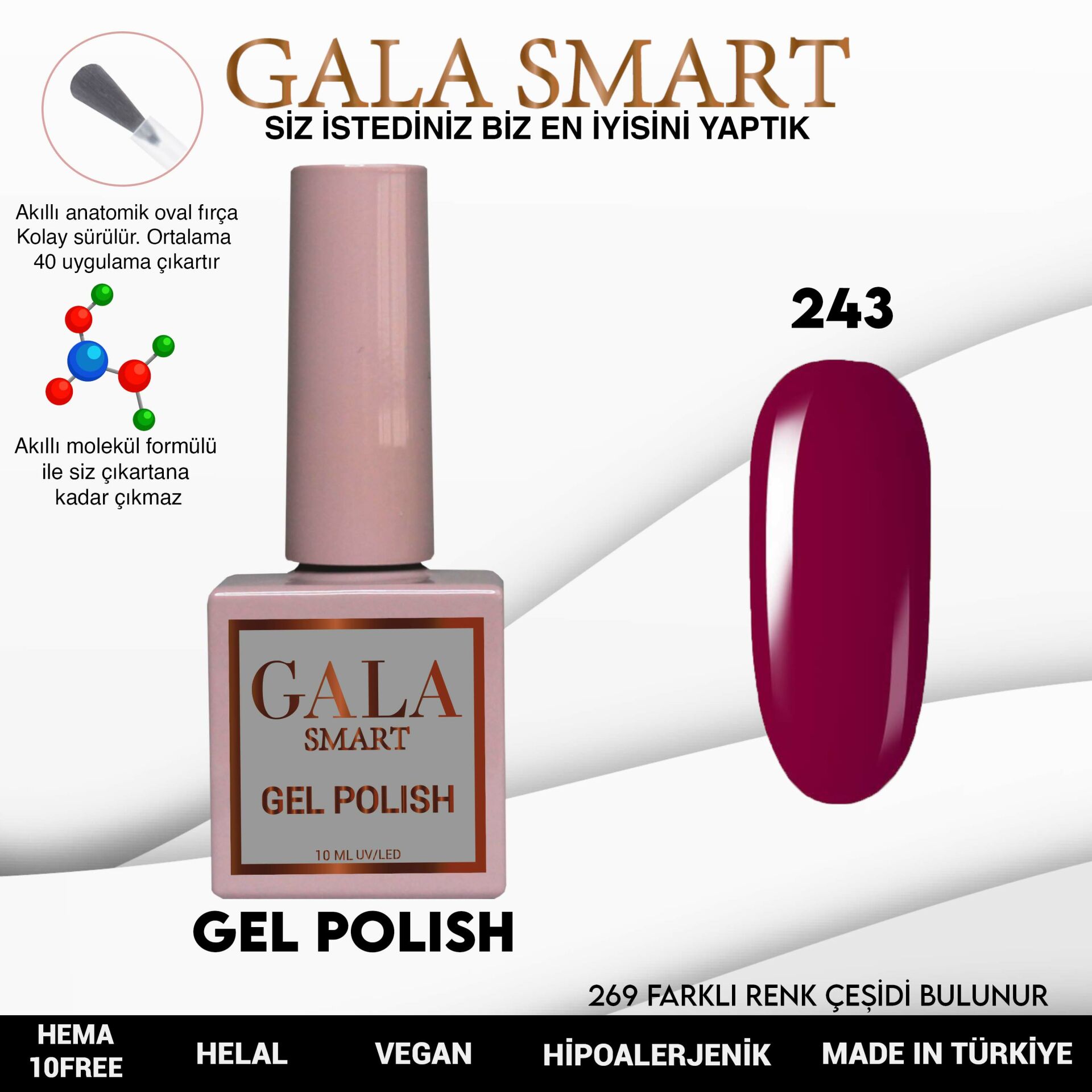 Gala Smart - Classic Kalıcı Oje -  NO:243