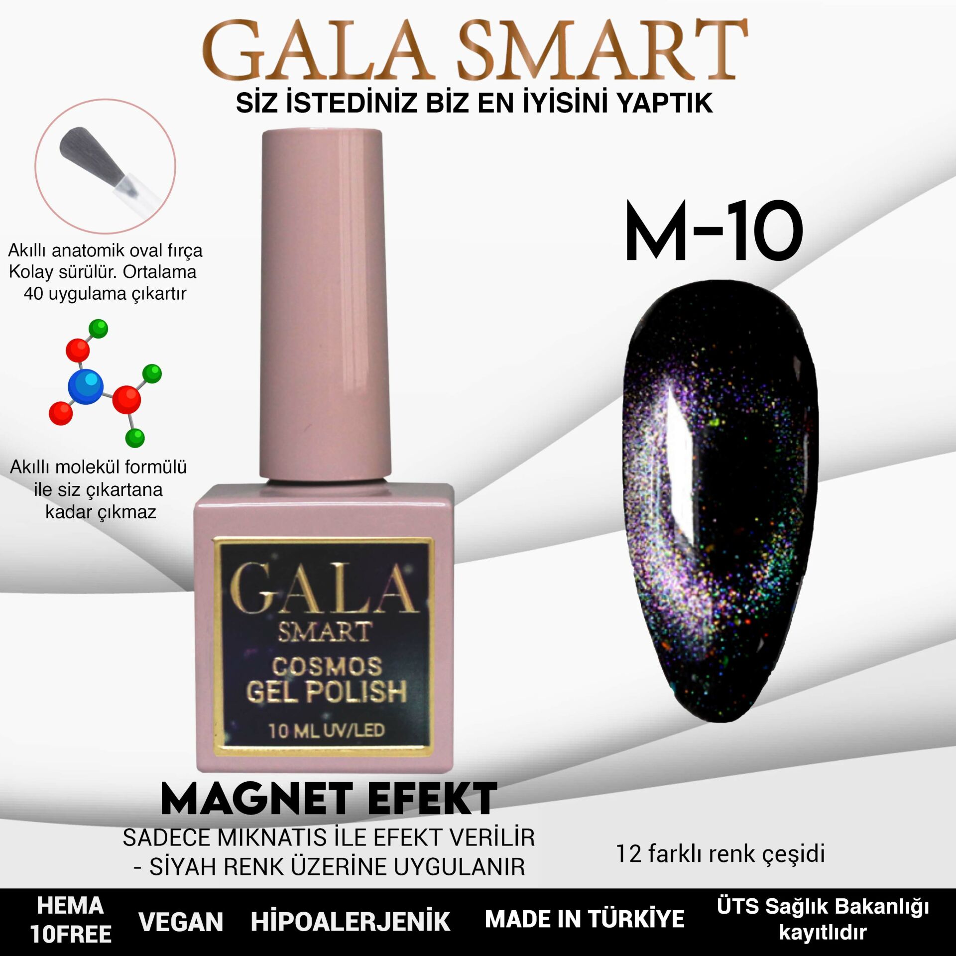 Gala Smart - Cosmos Kedi Gözü Kalıcı Oje - M-10