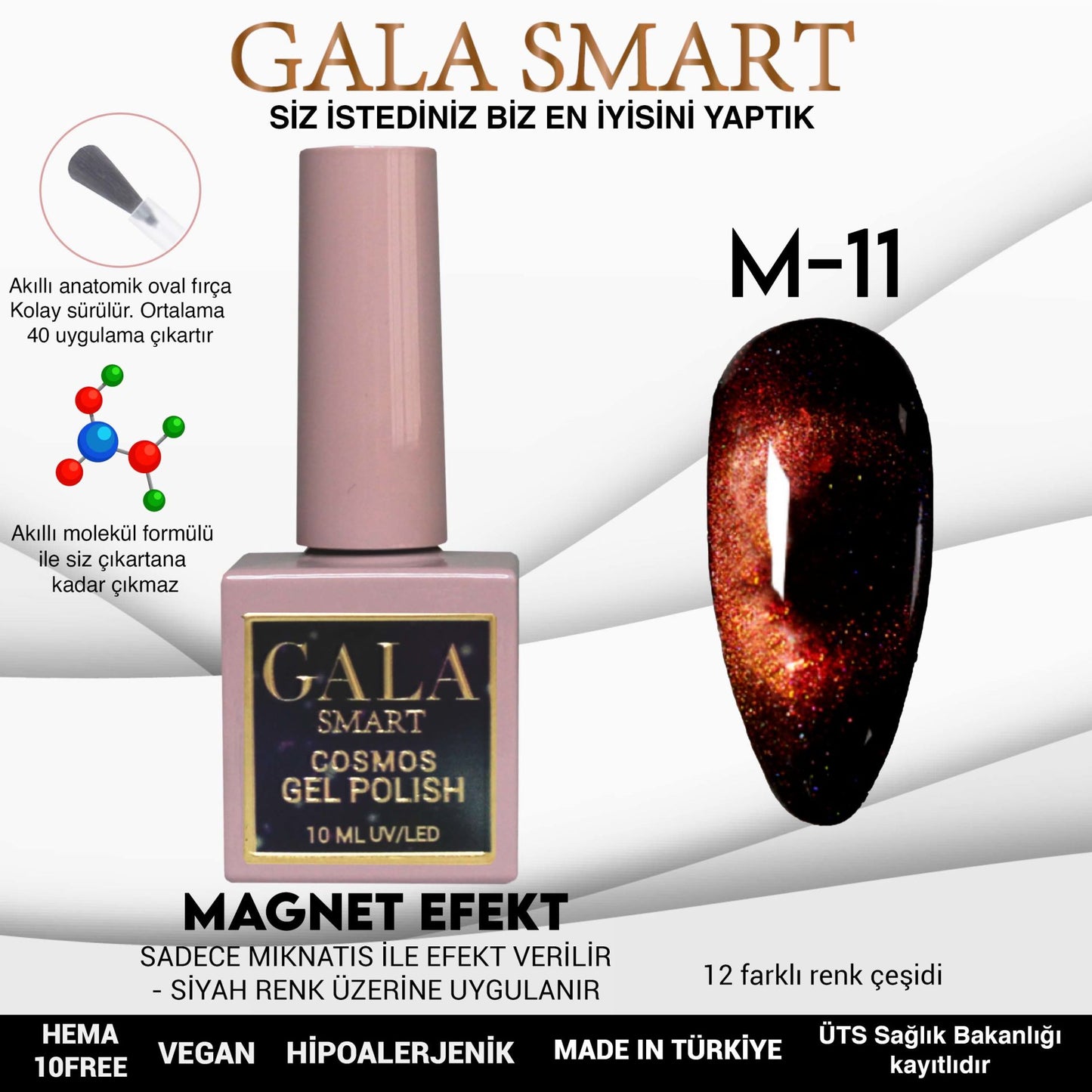 Gala Smart - Cosmos Kedi Gözü Kalıcı -Oje M-11