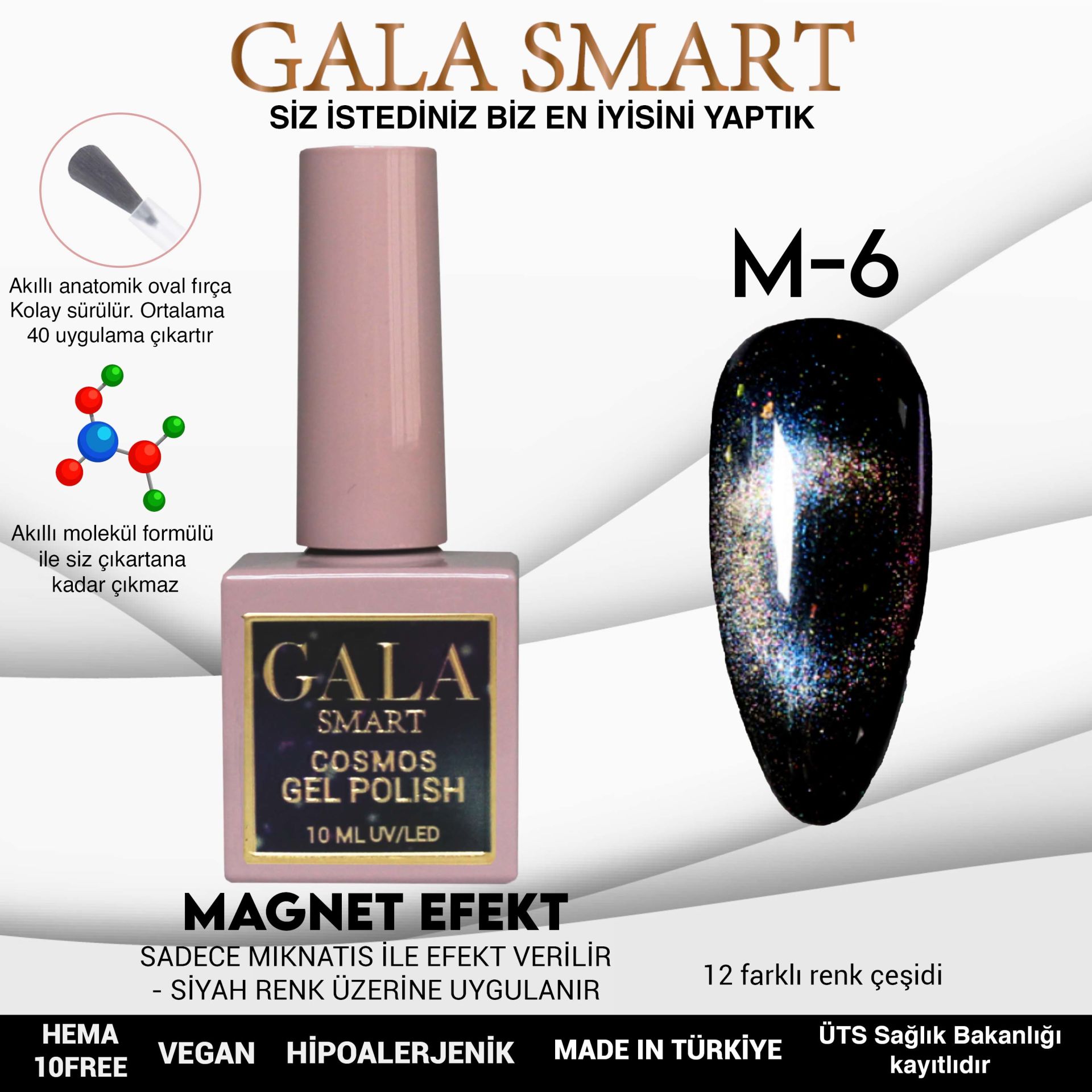 Gala Smart - Cosmos Kedi Gözü Kalıcı Oje - M6