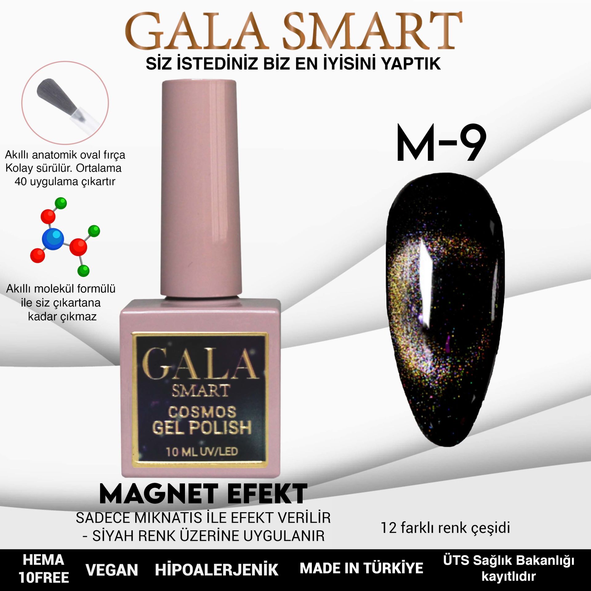 Gala Smart - Cosmos Kedi Gözü Kalıcı - Oje M-9