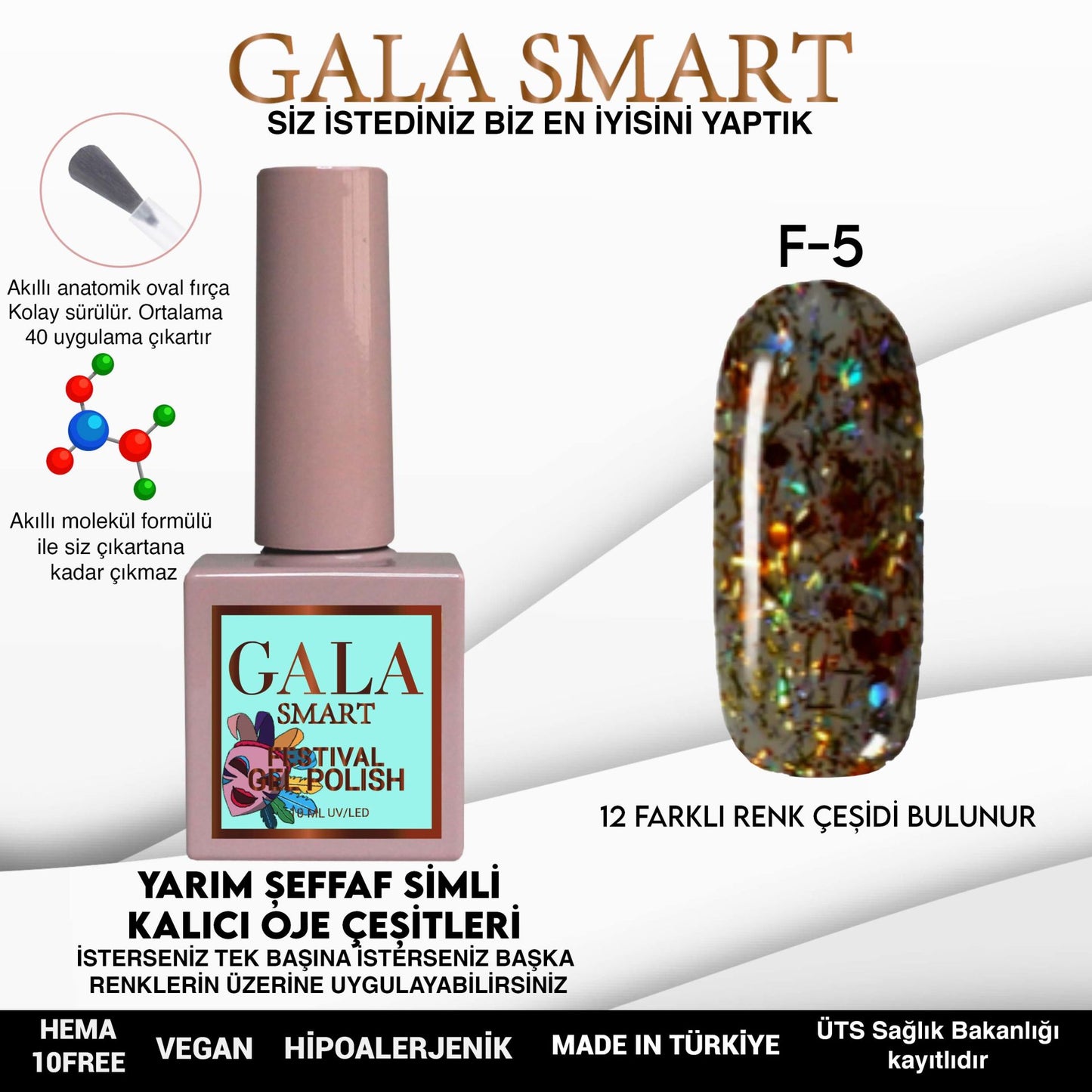 Gala Smart - Festival Kalıcı Oje - F5