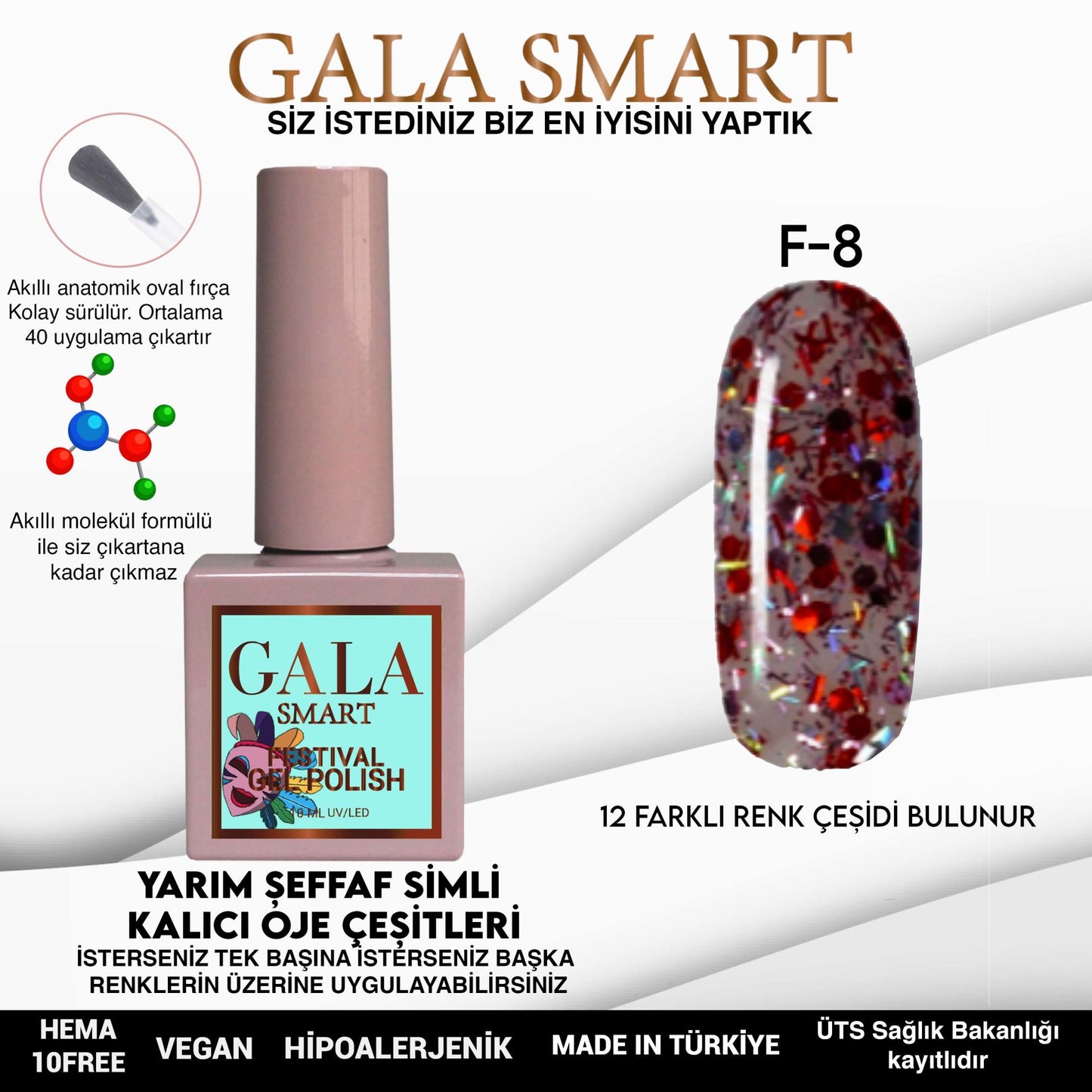 Gala Smart - Festival Kalıcı Oje - F8