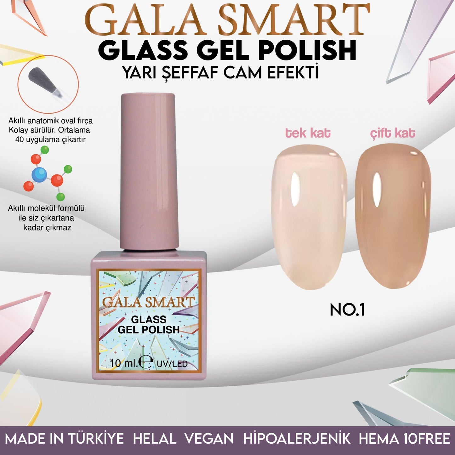 Glass Kalıcı Oje 10 mle NO:01