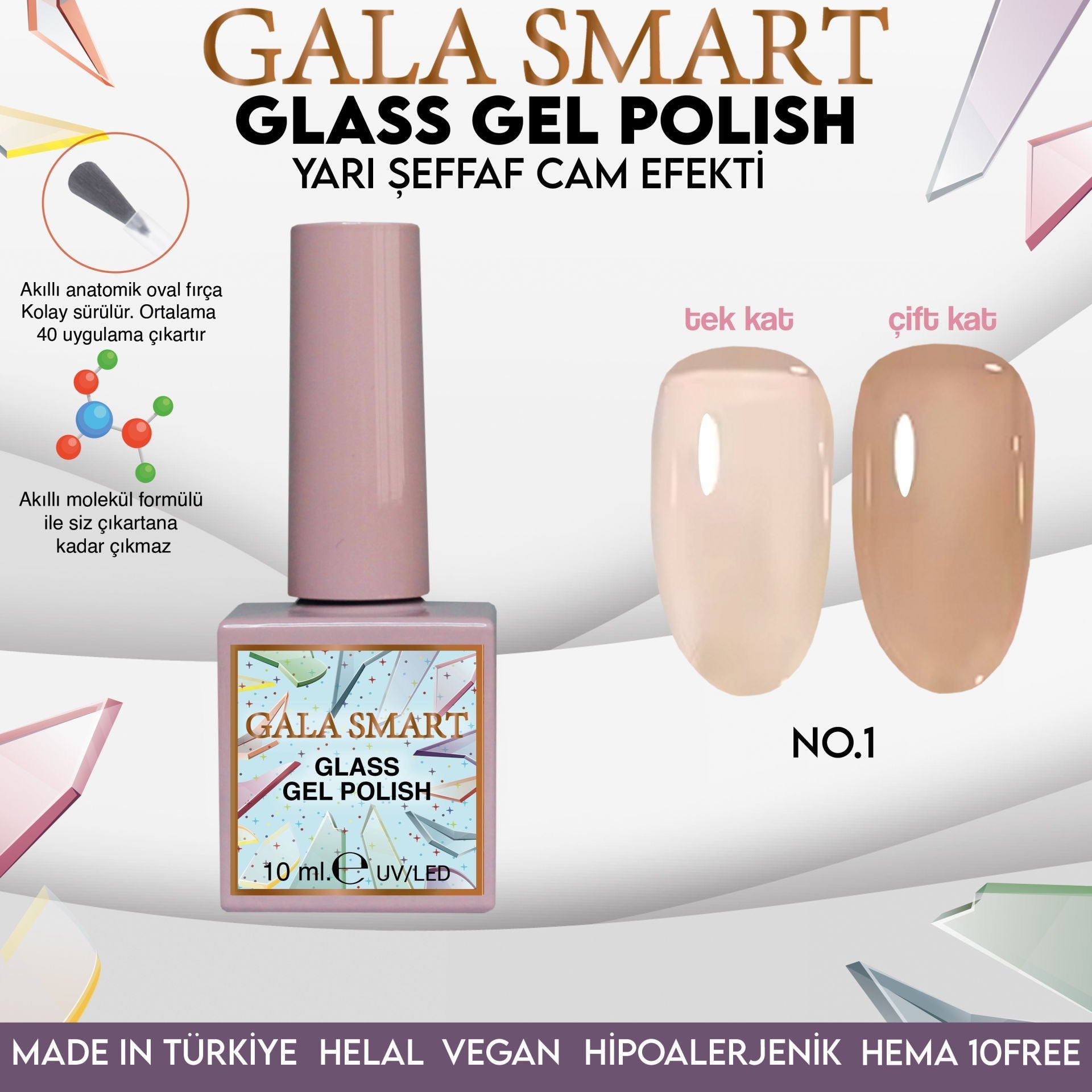 Glass Kalıcı Oje 10 mle NO:01