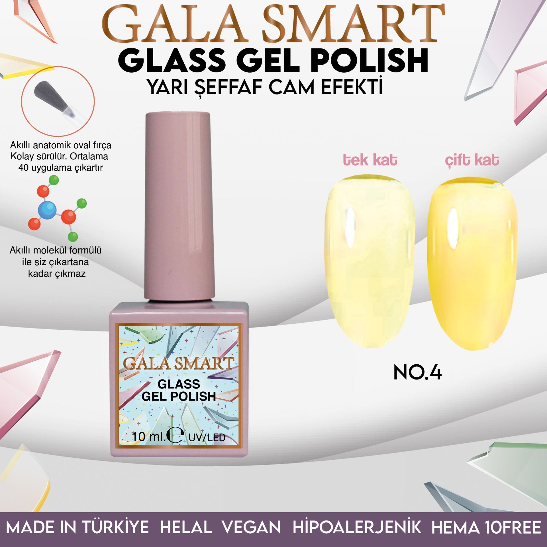 Glass Kalıcı Oje 10 mle NO:04