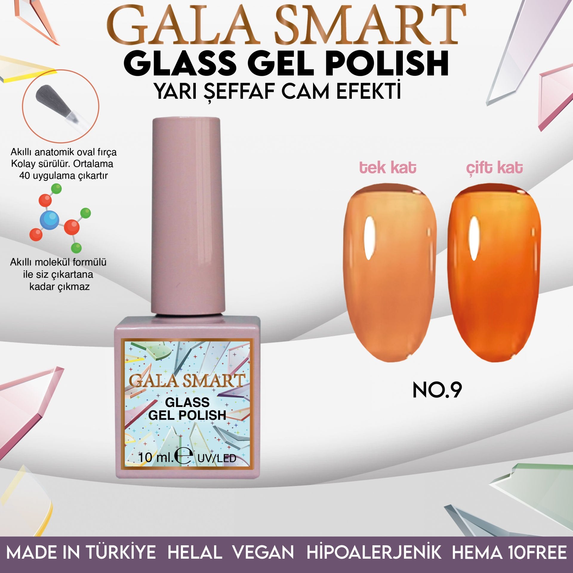 Glass Kalıcı Oje 10 mle NO:09